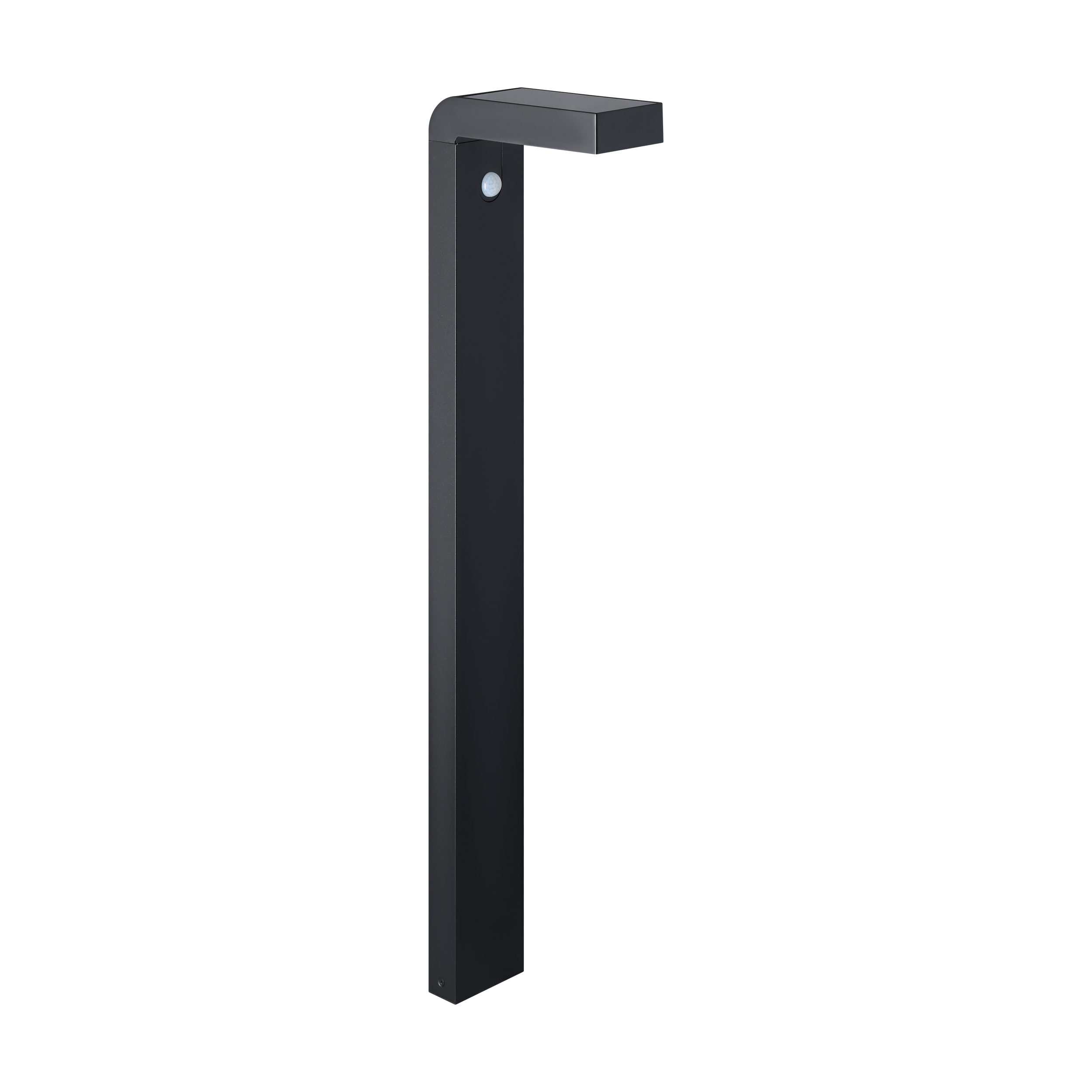 eglo baracconi black solar led ip44 bollard path light living room close up