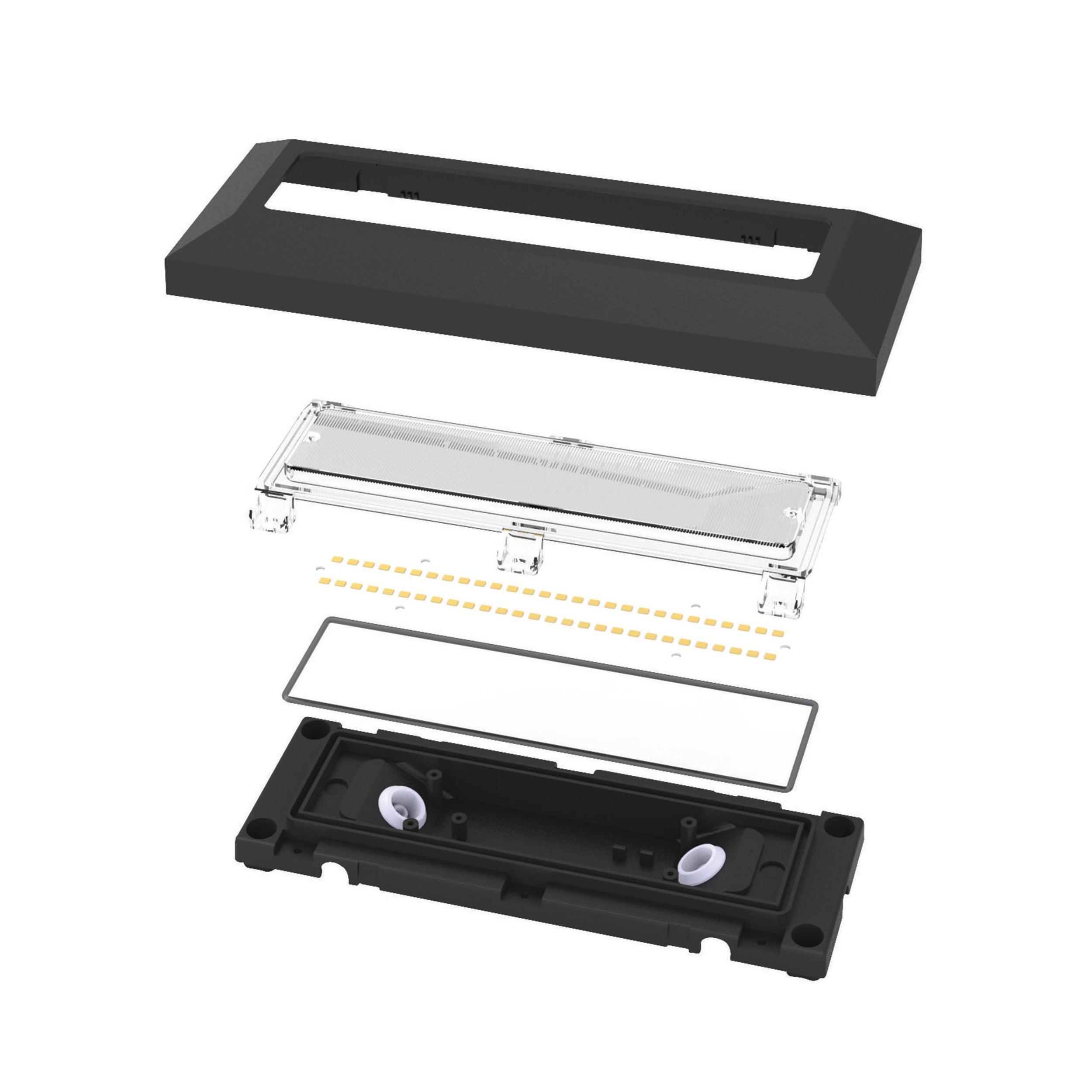 severus black led brick light ip65 2w indirectby Saxby Lighting, close up image