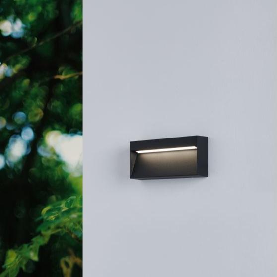 eglo maruggio ip65 black led outdoor wall light