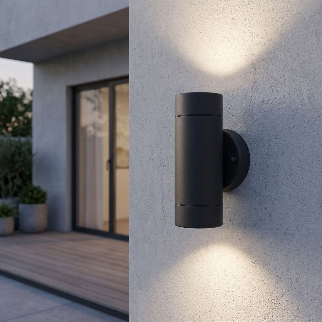 Palin 2 Light Grey LED Outdoor Wall Light IP44 7W
