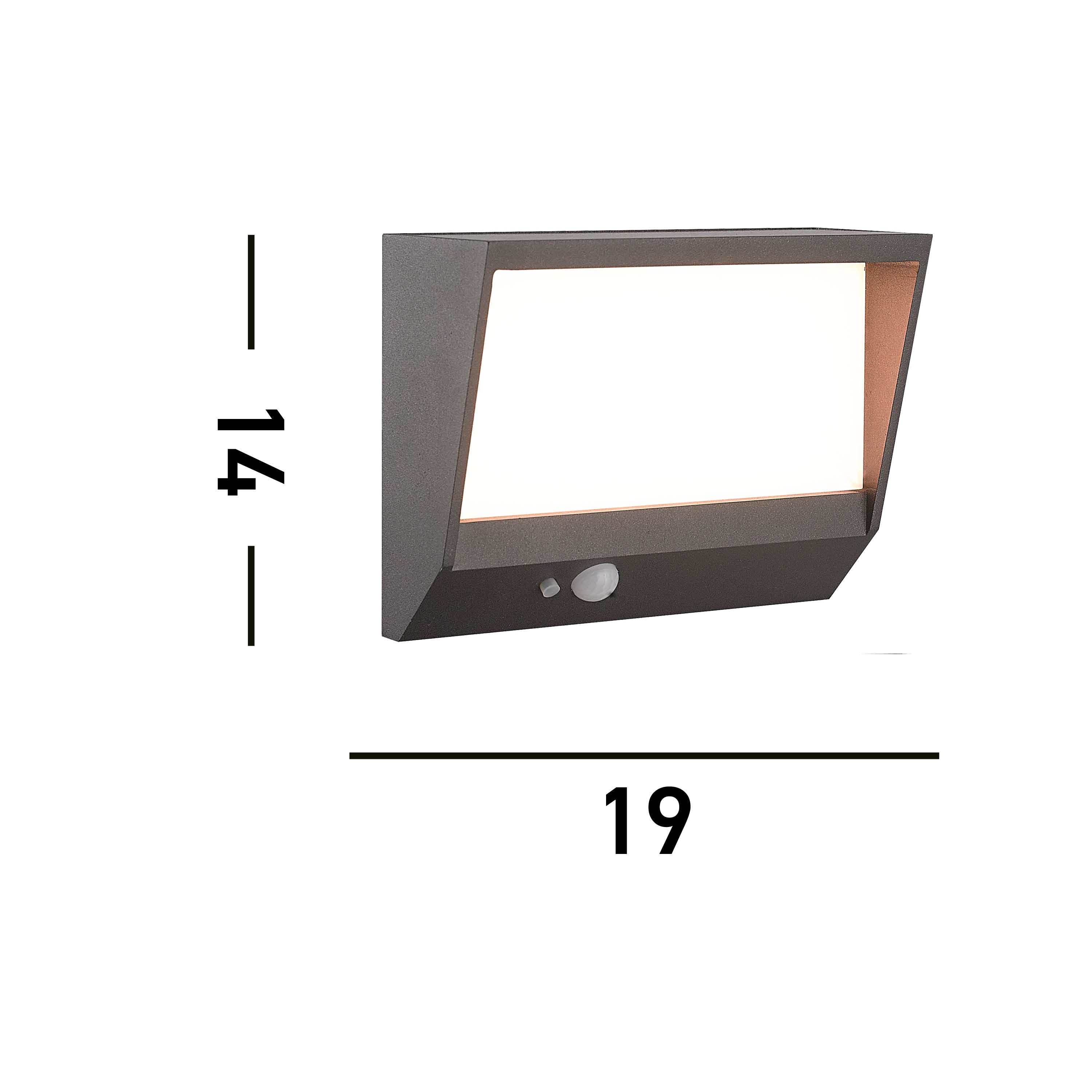 Searchlight Solar Black LED Outdoor Wall Light - 14cm