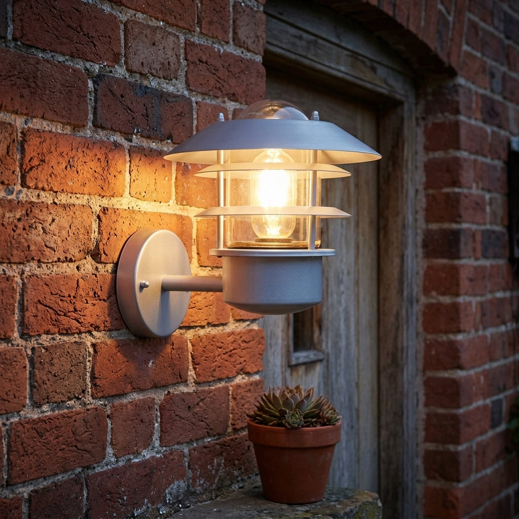 Elstead Helsingor Silver Outdoor Wall Light