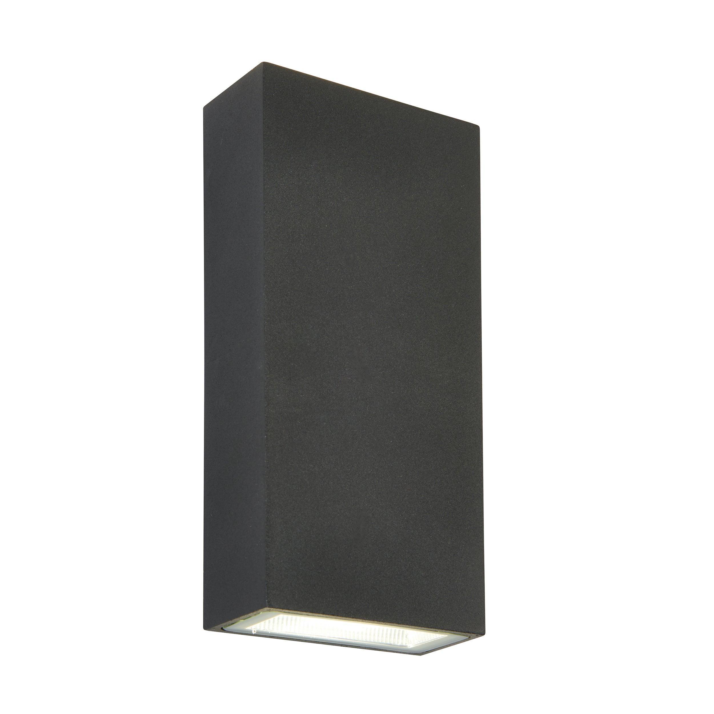 morti twin grey outdoor wall light ip44 5 5wby saxby lighting