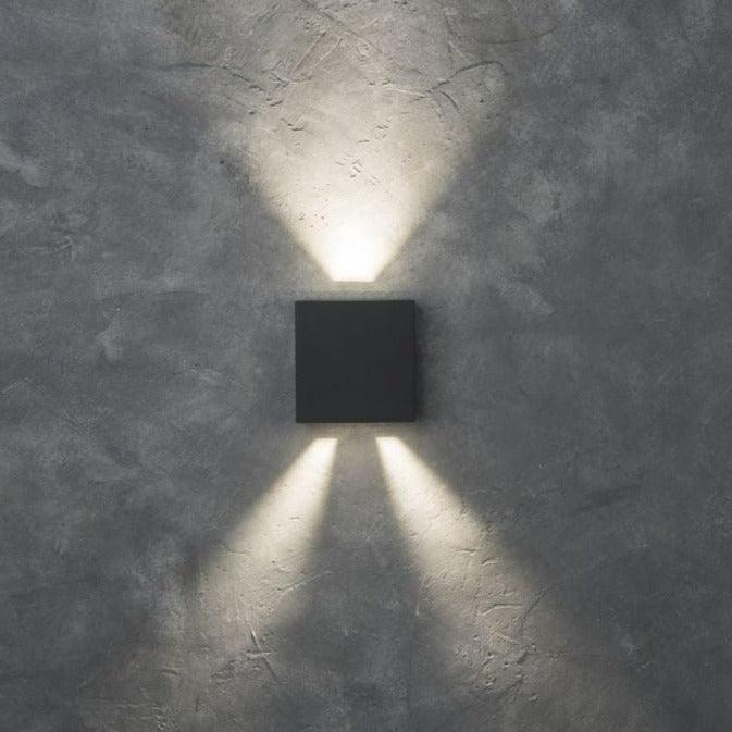 Lutec Gemini Beams Outdoor LED Wall Light In Dark Grey-WAREHOUSE-40-200326