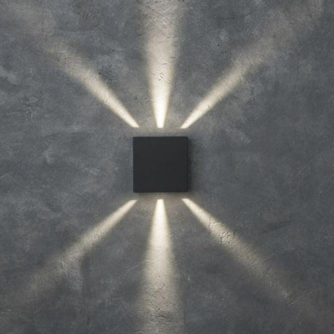 Lutec Gemini Beams Outdoor LED Wall Light In Dark Grey-WAREHOUSE-40-200326