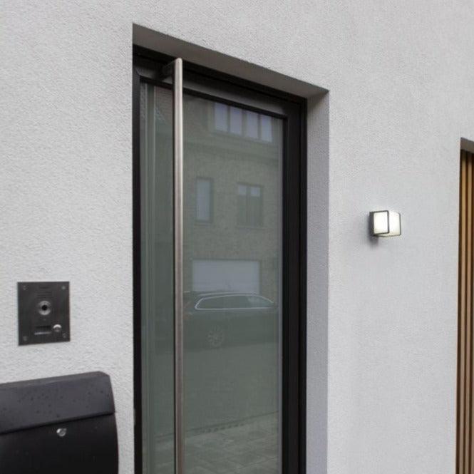 Lutec Dobblo LED Outdoor Wall Light In Charcoal Grey-clearance