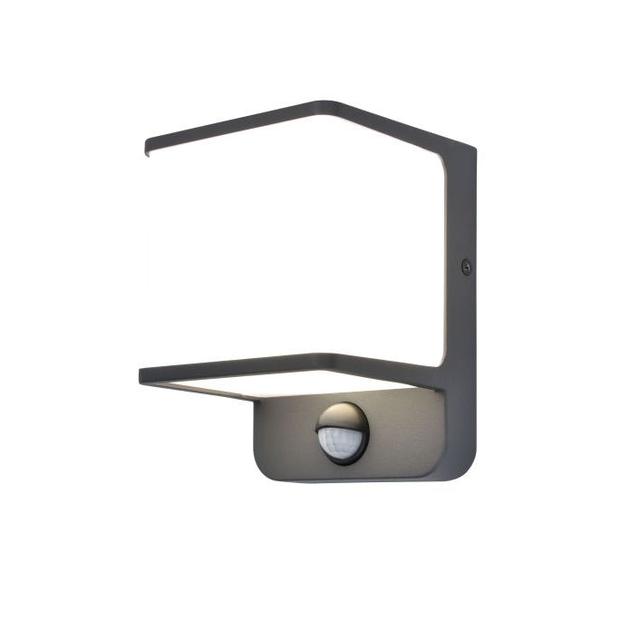 Wall-mounted light fixture with sensor on a white background