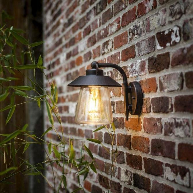 Lutec Cate Outdoor Wall Light - Black-Rust-clearance