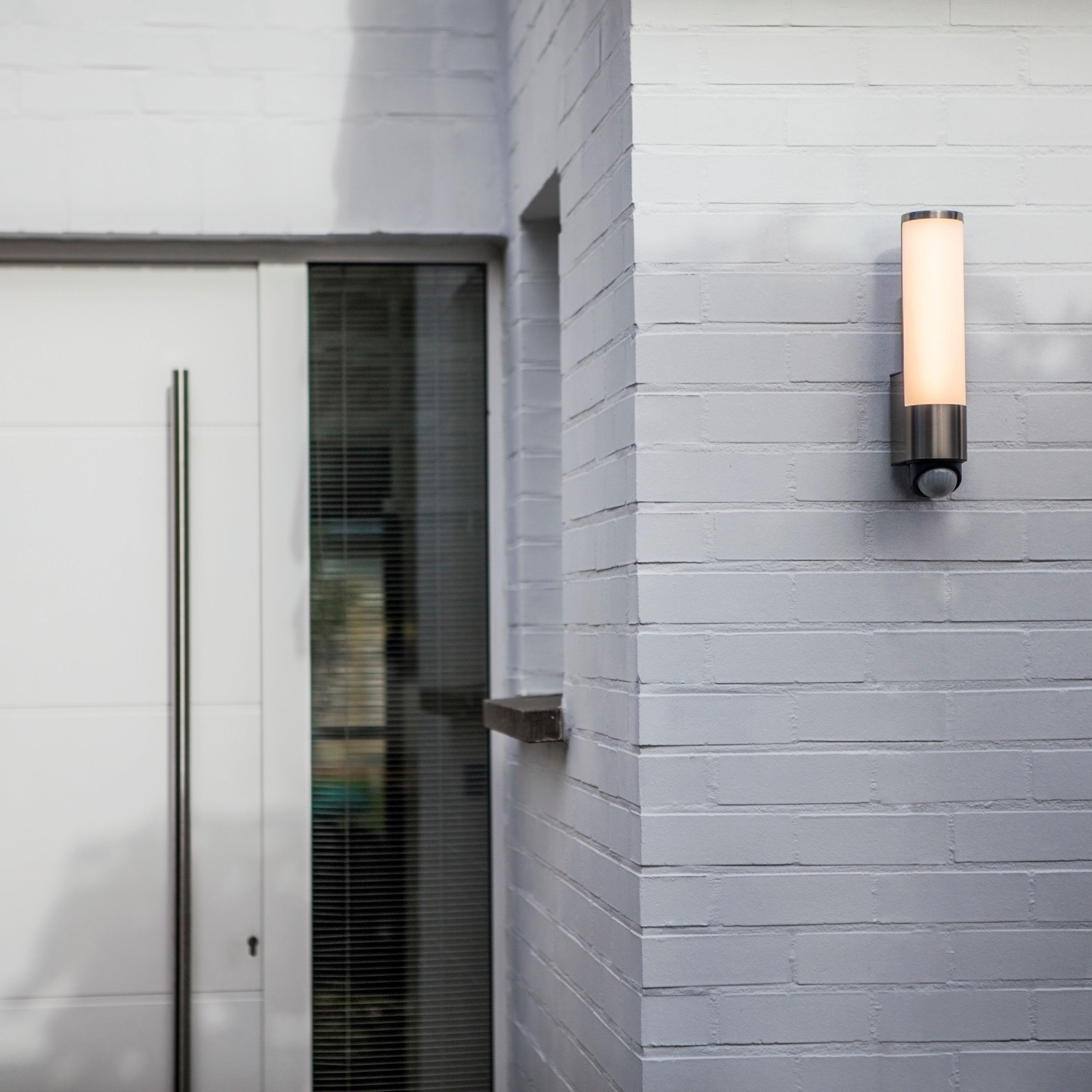 Lutec Leda Outdoor LED Motion Sensor Wall Light In Stainless Steel-clearance