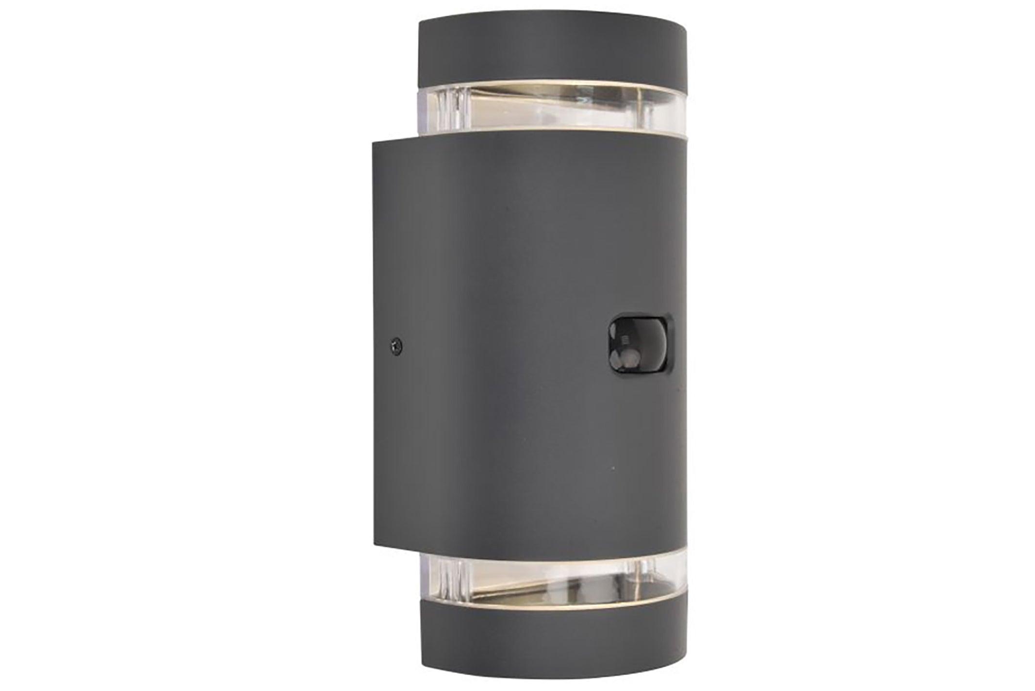 Lutec Focus Grey Outdoor Up & Down Wall Light - PIR Sensor-WAREHOUSE-40-200326