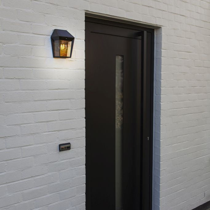 Lutec Avony Solar Outdoor Black Wall Light