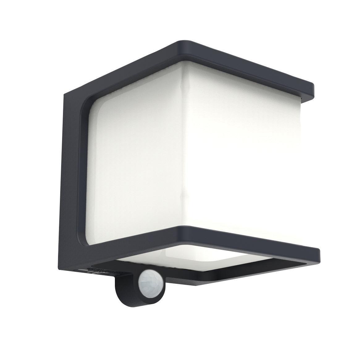 Lutec Doblo LED Solar Grey Wall Light - Motion Sensor-clearance
