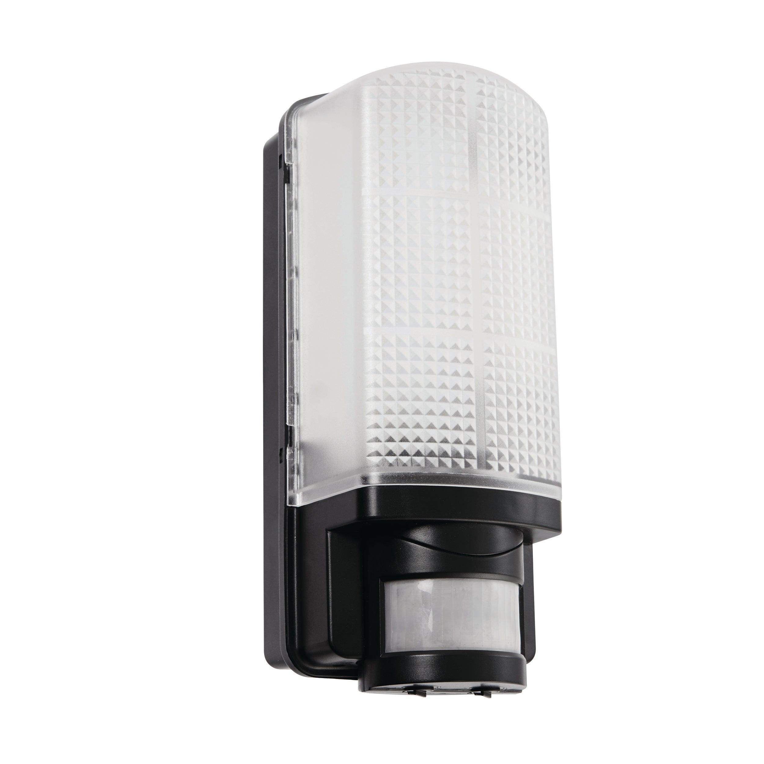 motion led black pir outdoor wall light ip44 6wby Saxby Lighting, close up image