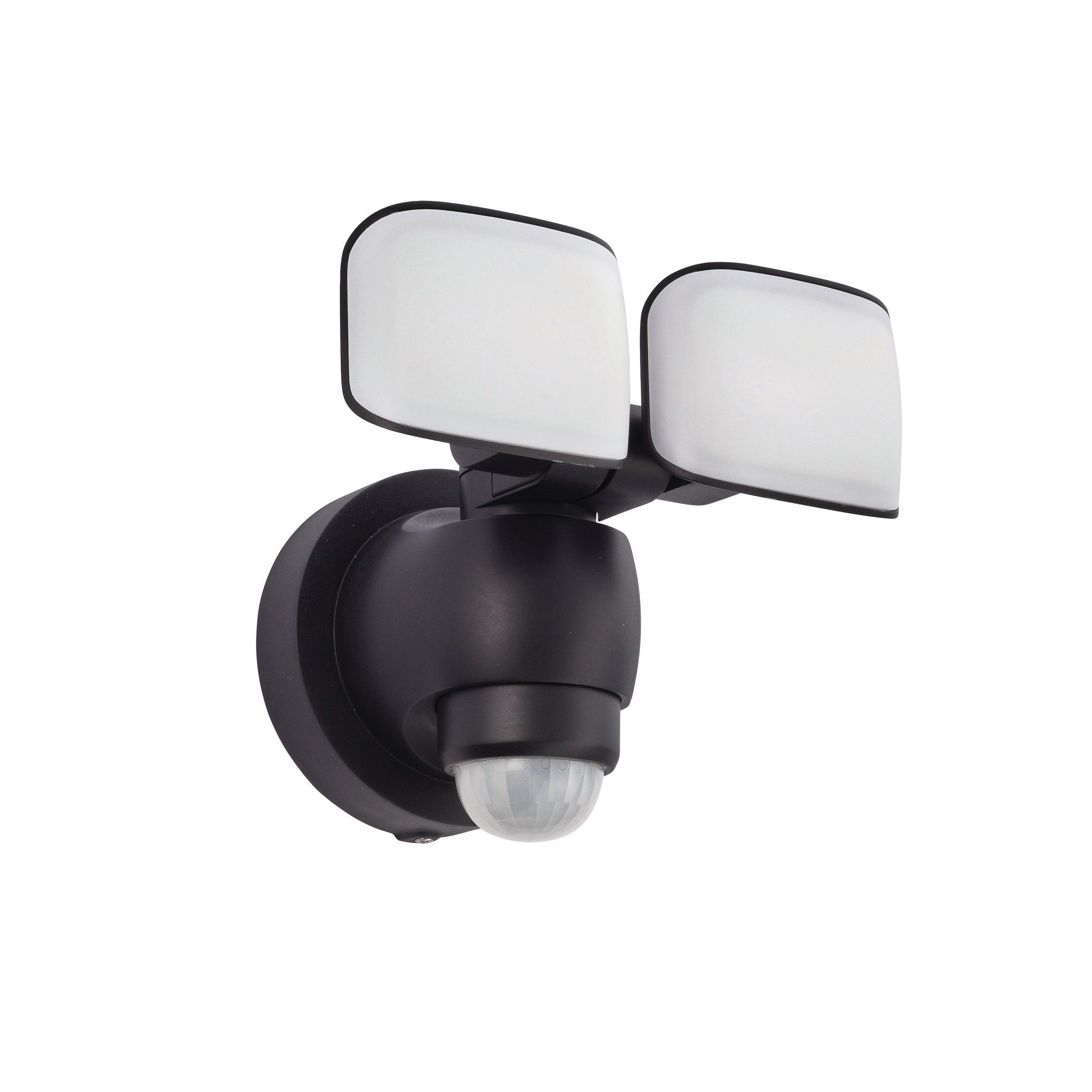 sentinel led 2 light black outdoor wall light ip44 10wby Saxby Lighting, close up image