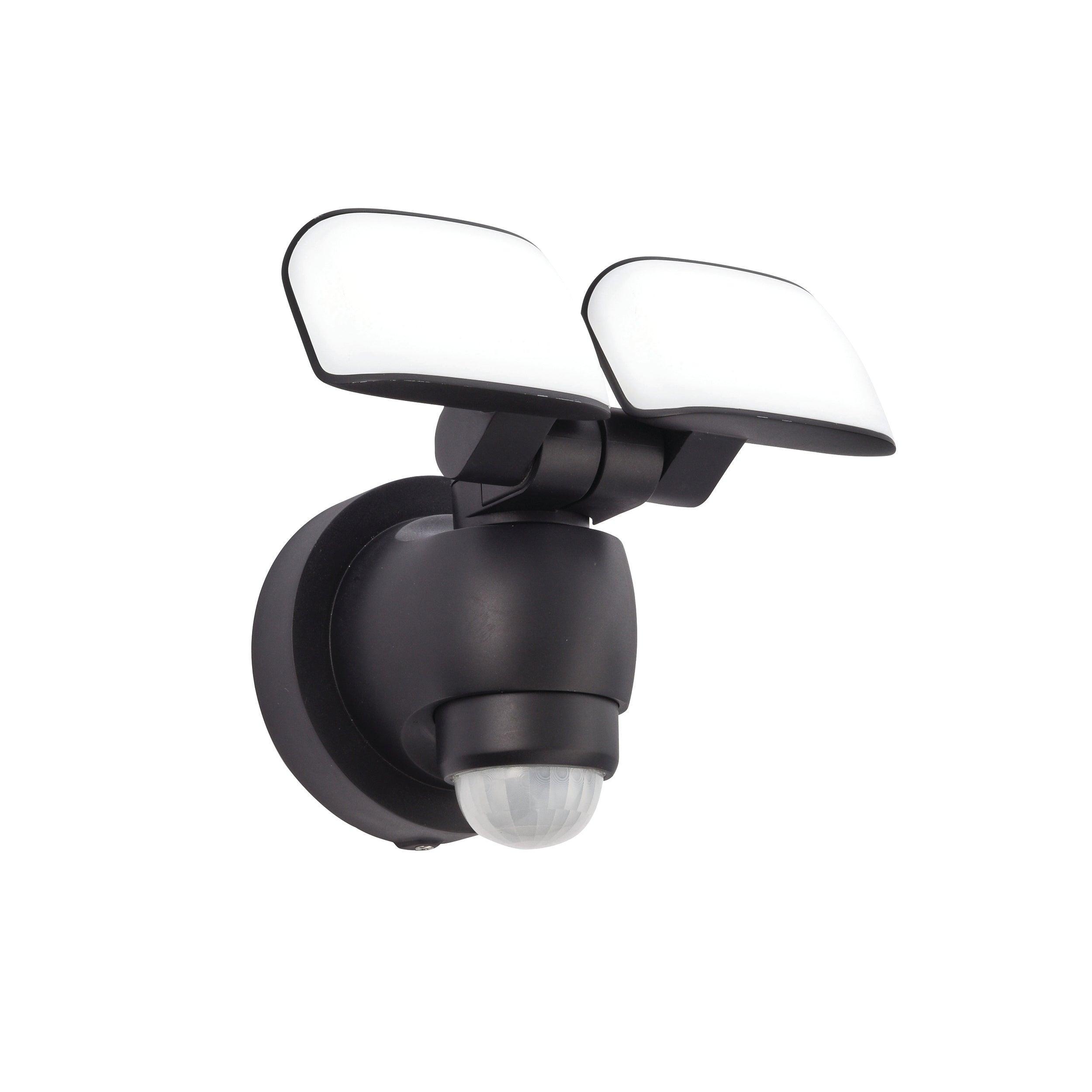 sentinel led 2 light black outdoor wall light ip44 10w by saxby lighting, close up image 158