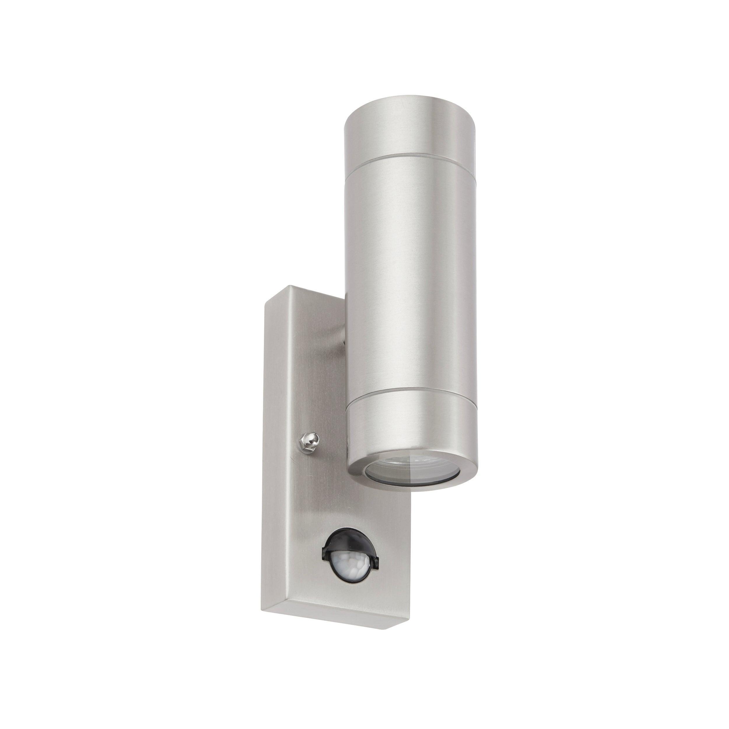 palin pir sensor up down outdoor wall light ip44 7wby Saxby Lighting, close up image
