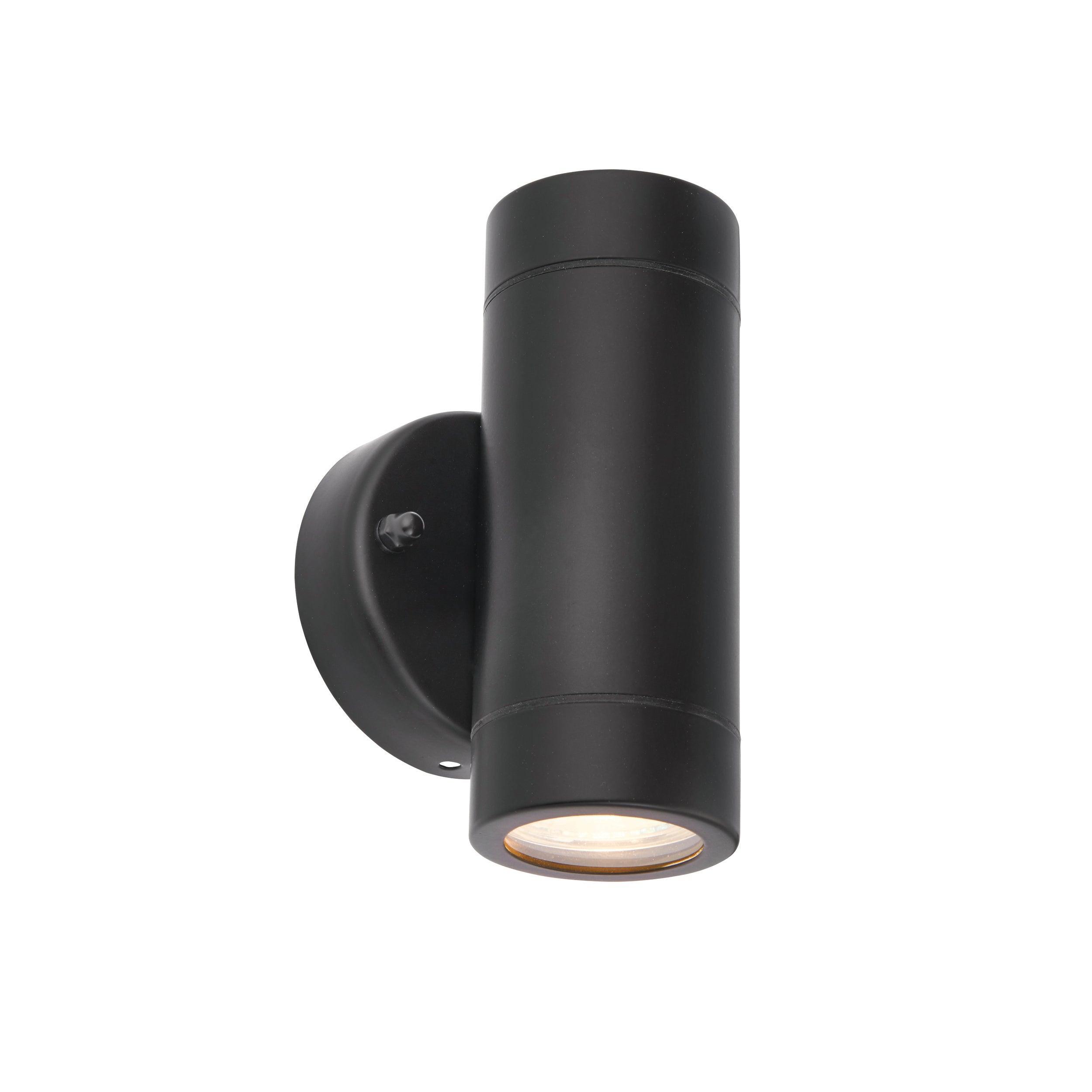 palin 2 light black outdoor wall light ip44 7wby saxby lighting