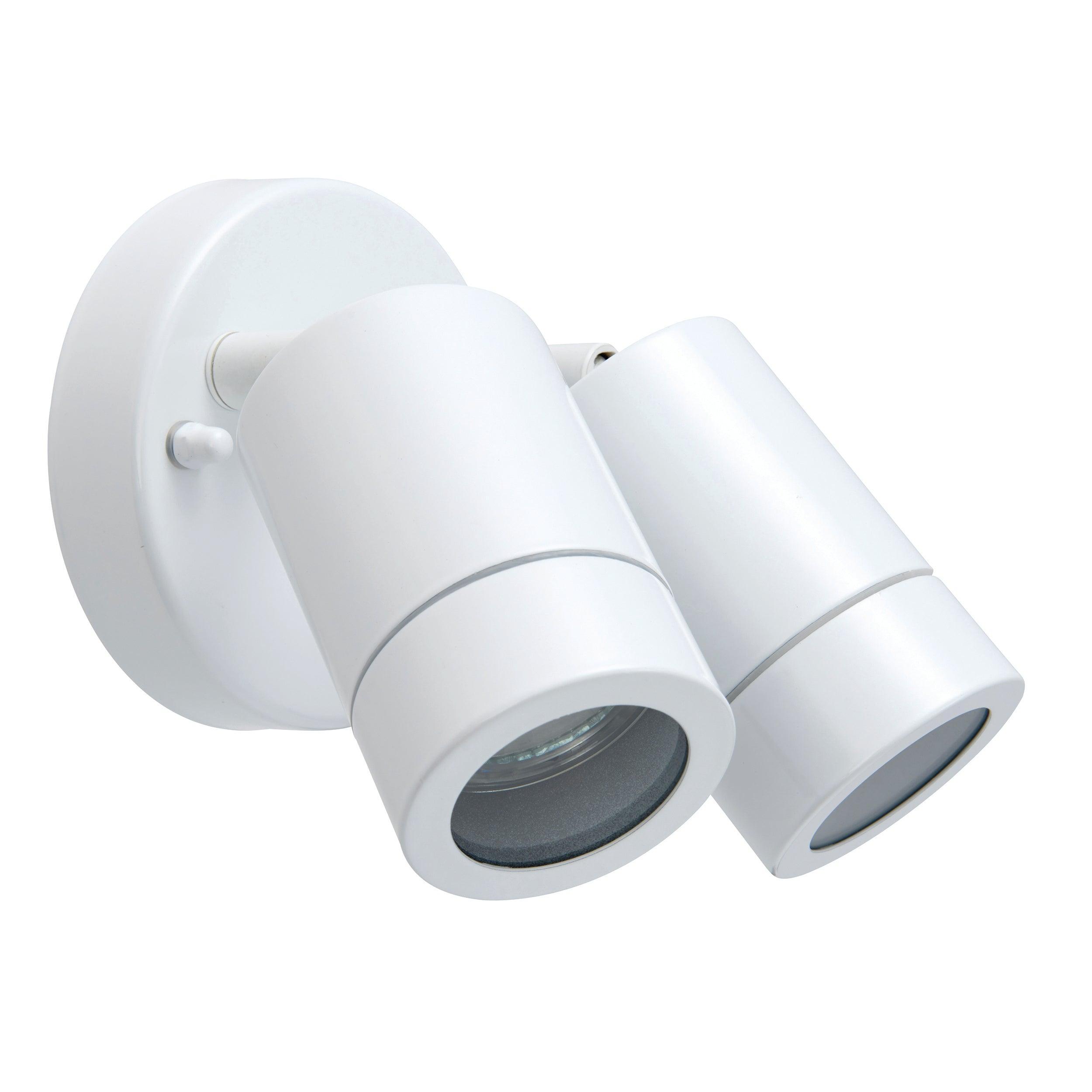 Palin White Twin Outdoor Spot Wall Light IP44 7W-clearance