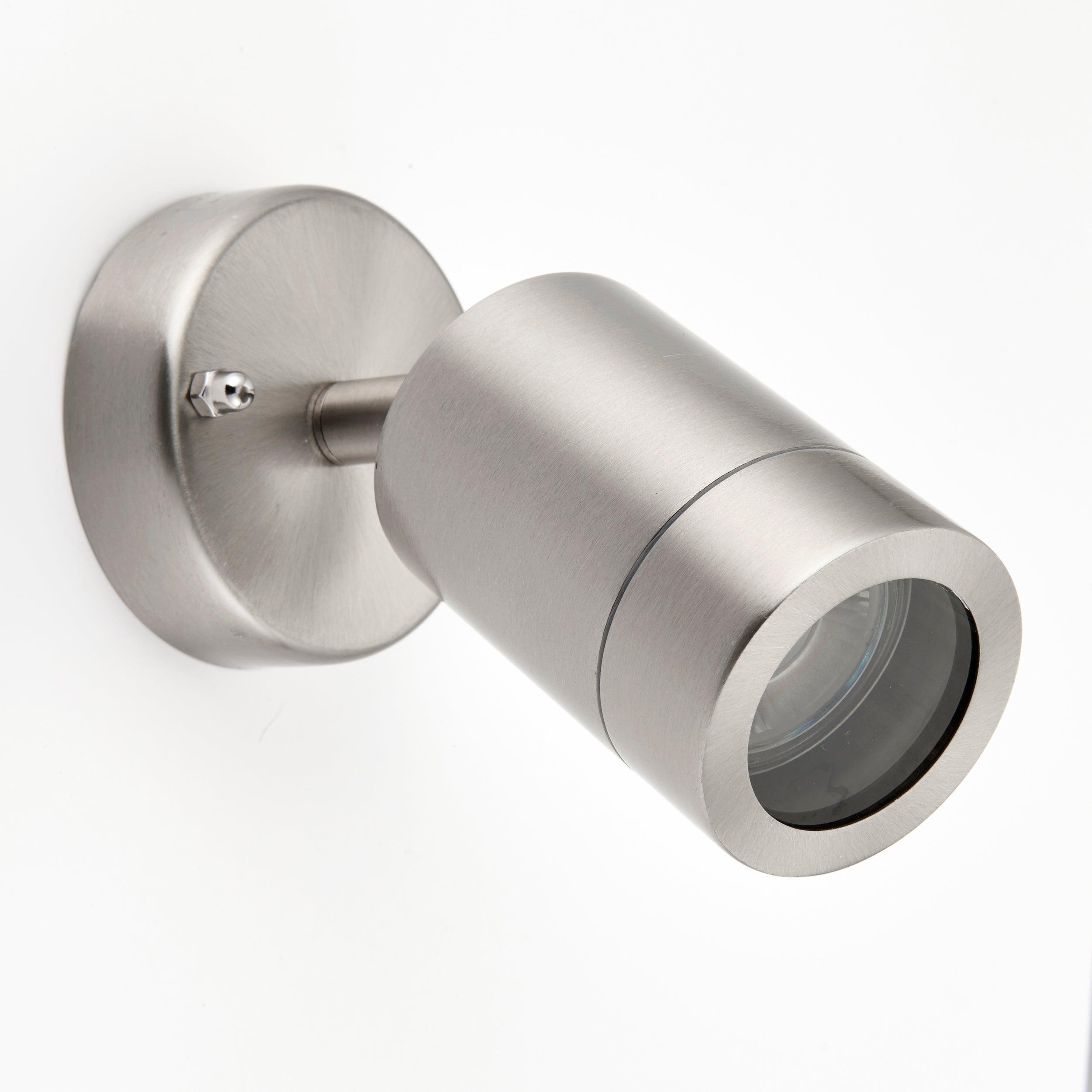 palin steel led outdoor spot wall light ip44 7w by saxby lighting, close up image 189