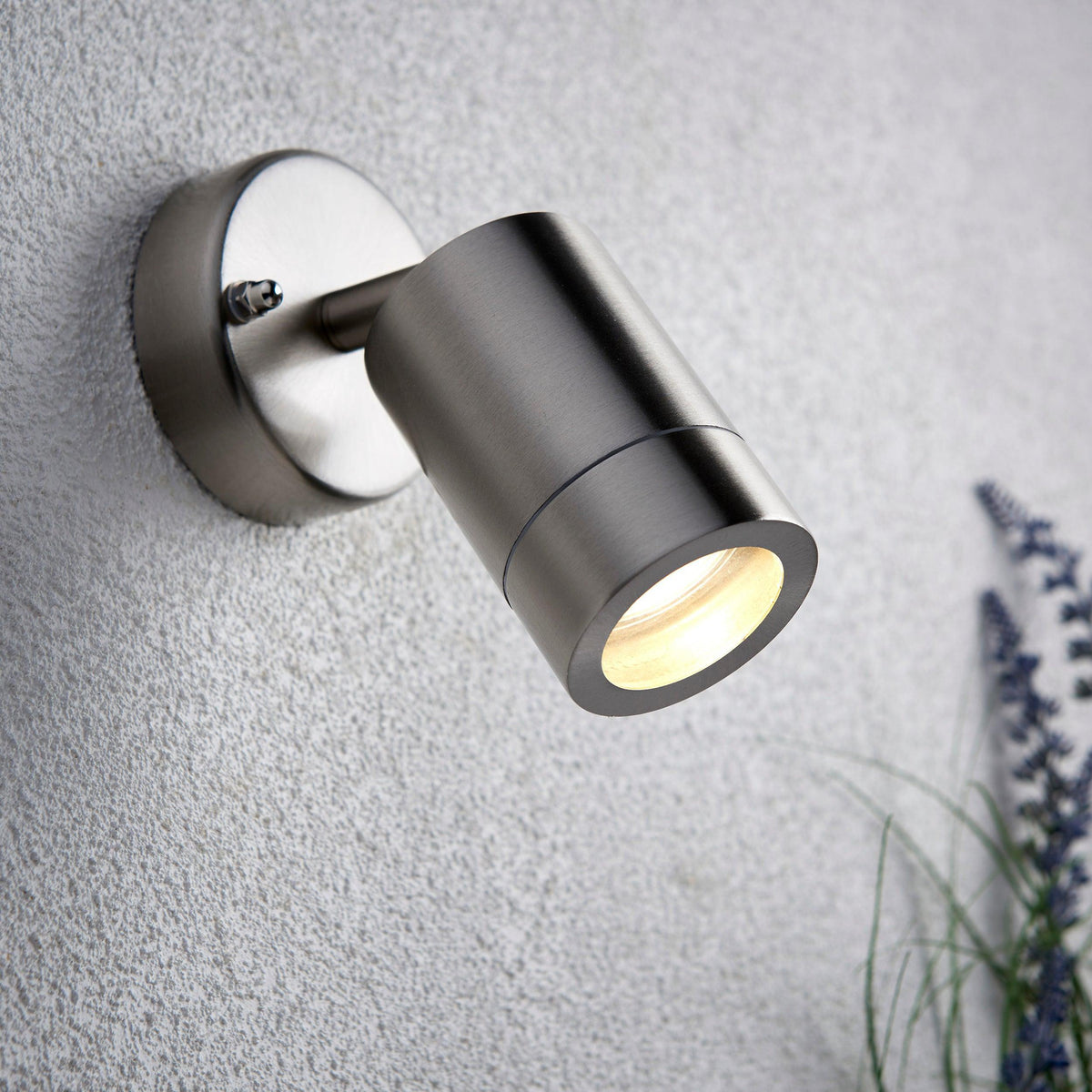 Palin Steel LED Outdoor Spot Wall Light IP44 7W