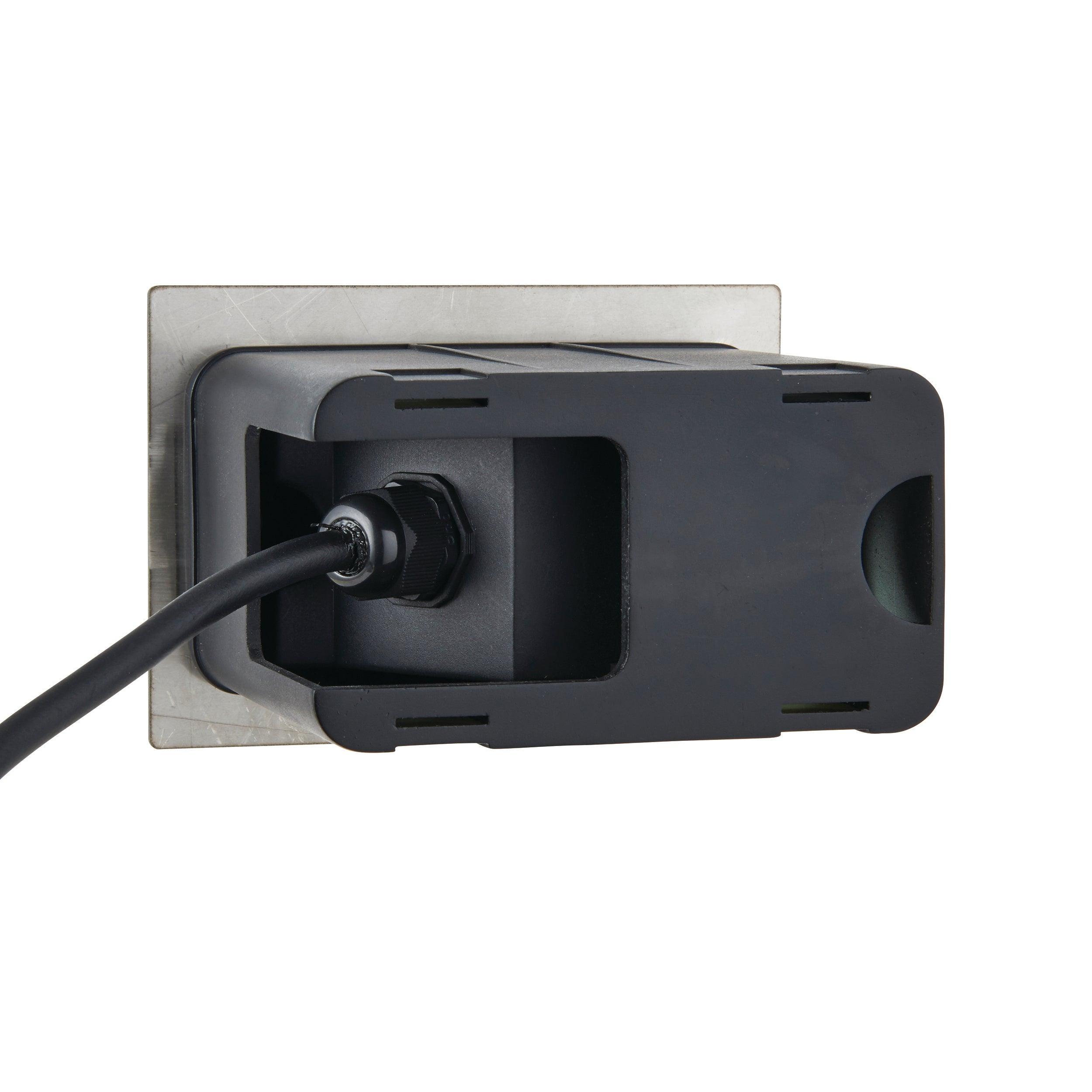 seina silver led half brick light ip44 2w cool white by saxby lighting, close up image 236