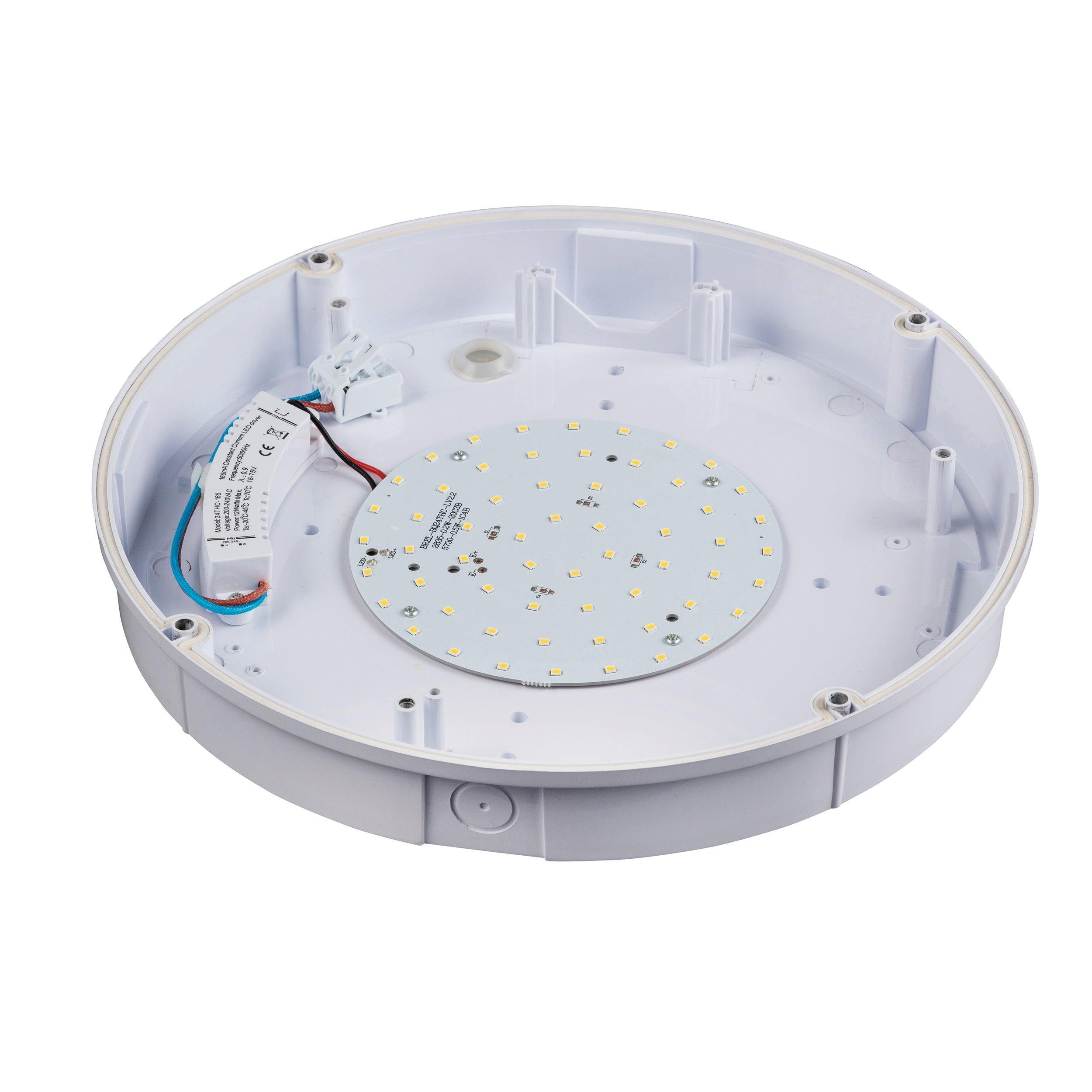 forca led white outdoor bulkhead light ip65 12w cool whiteby Saxby Lighting, close up image