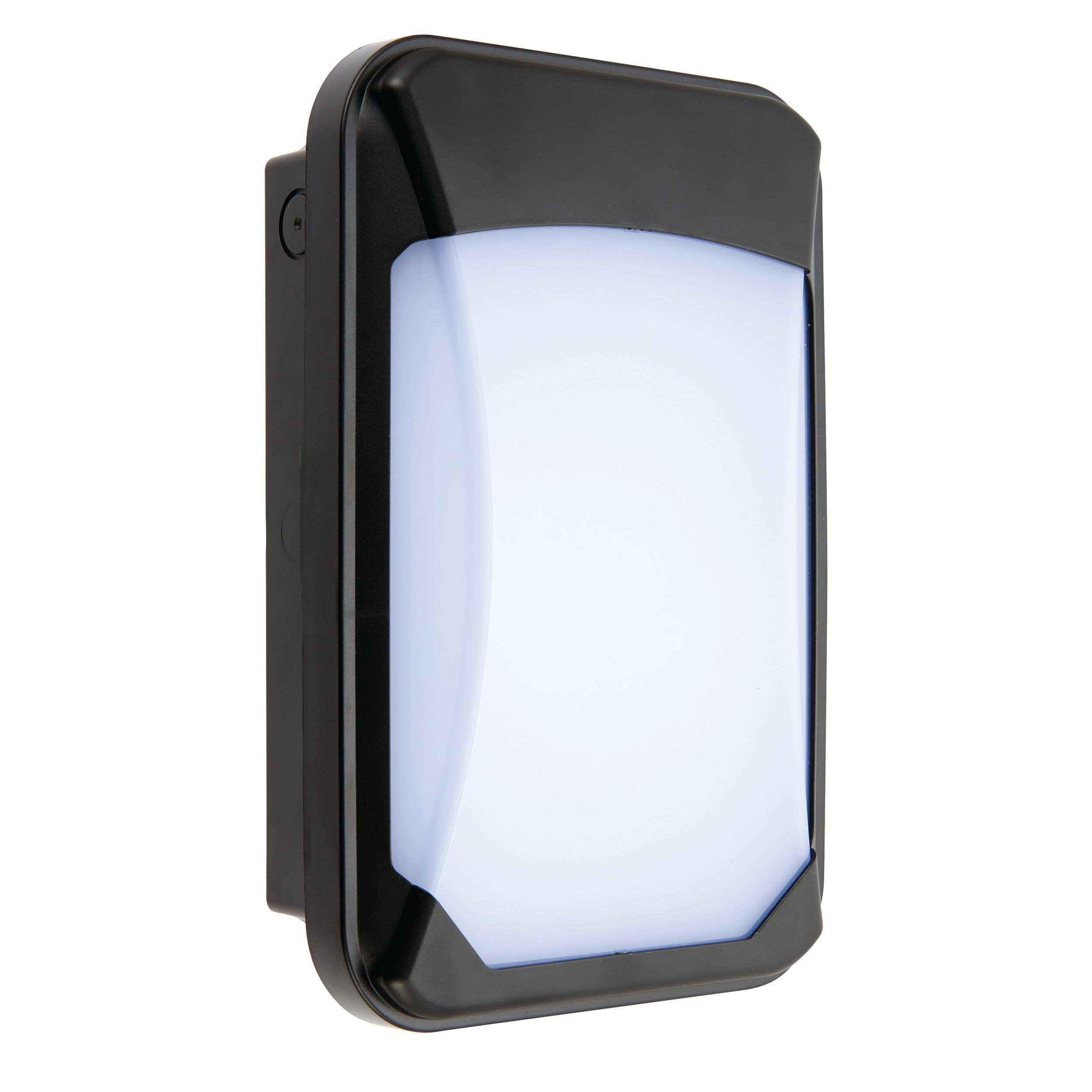 lucca black small led outdoor wall light ip65 15wby Saxby Lighting, close up image