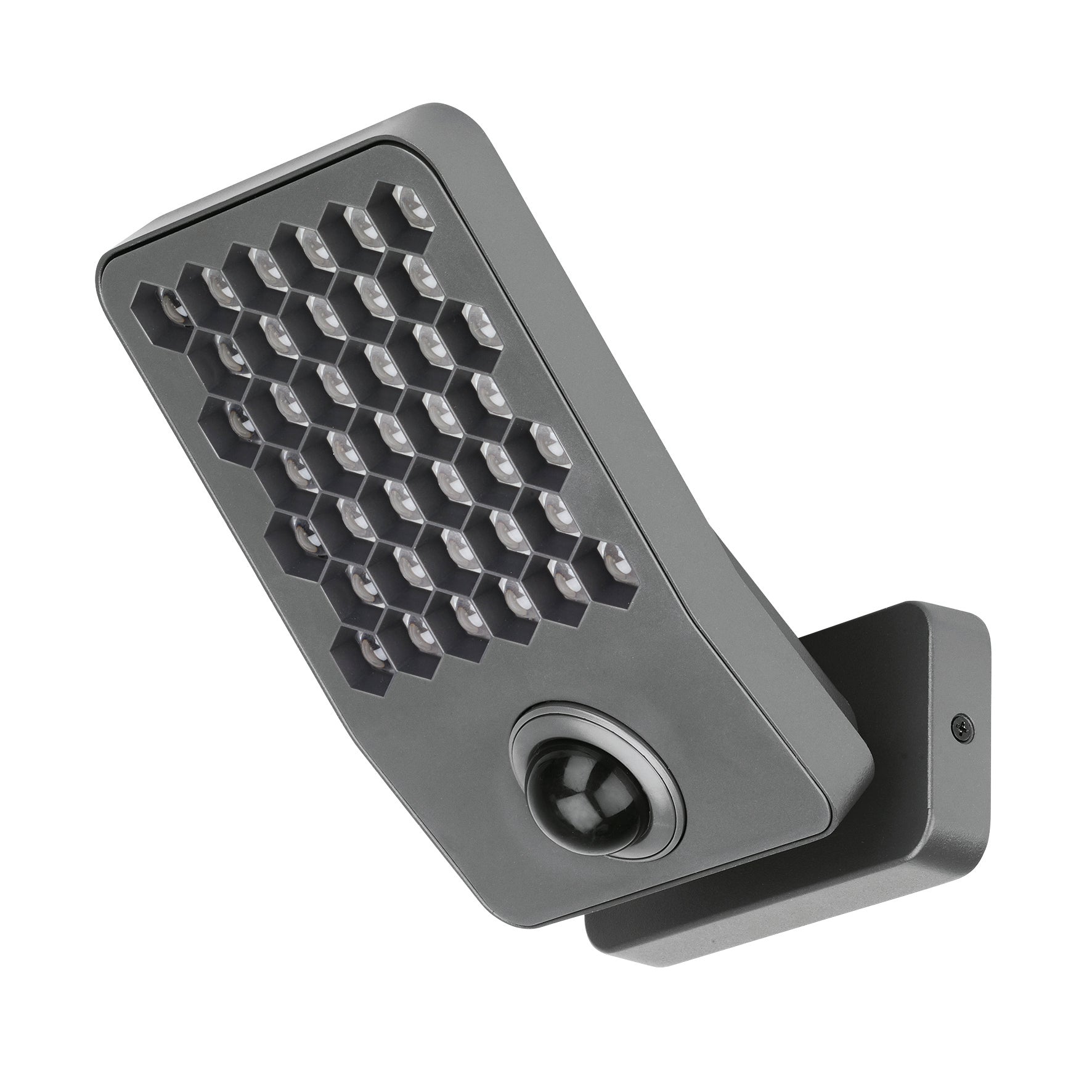 Lutec Atlantis Dark Grey LED Flood Light 14W Cool White - PIR