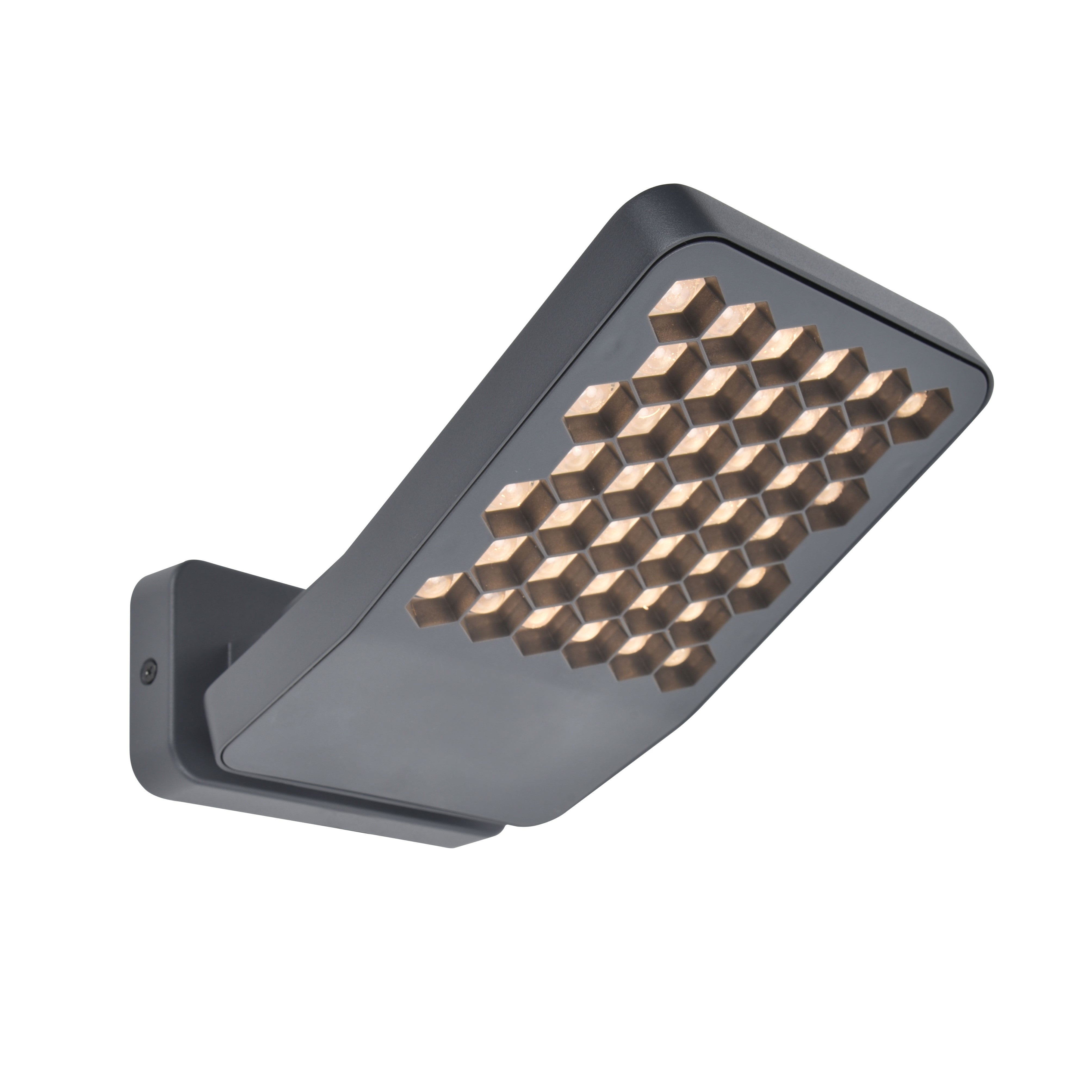 Lutec Atlantis Dark Grey LED Flood Light 13.7W Wall Light - Warm White