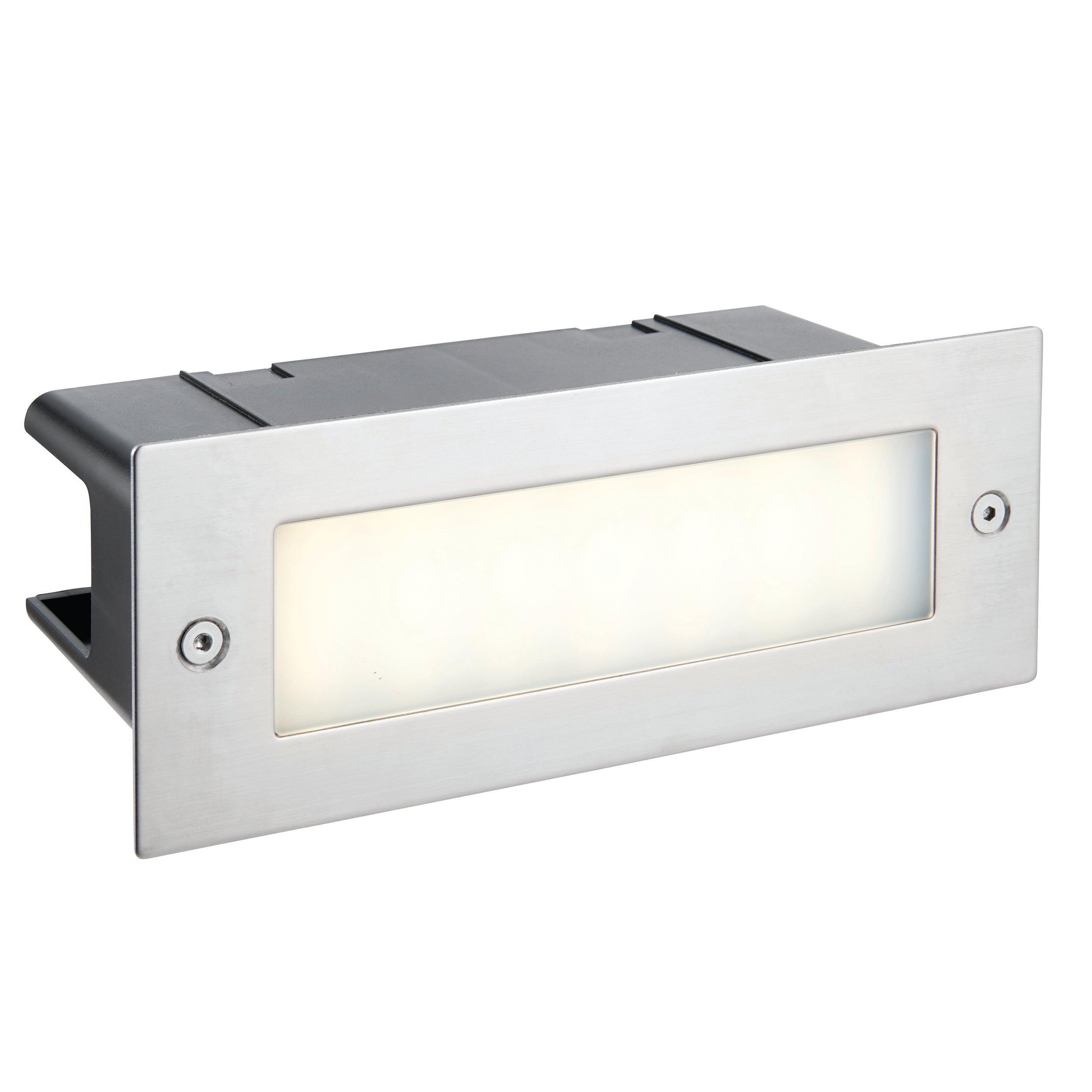 seina cool white led brick light ip44 3 5w silverby saxby lighting