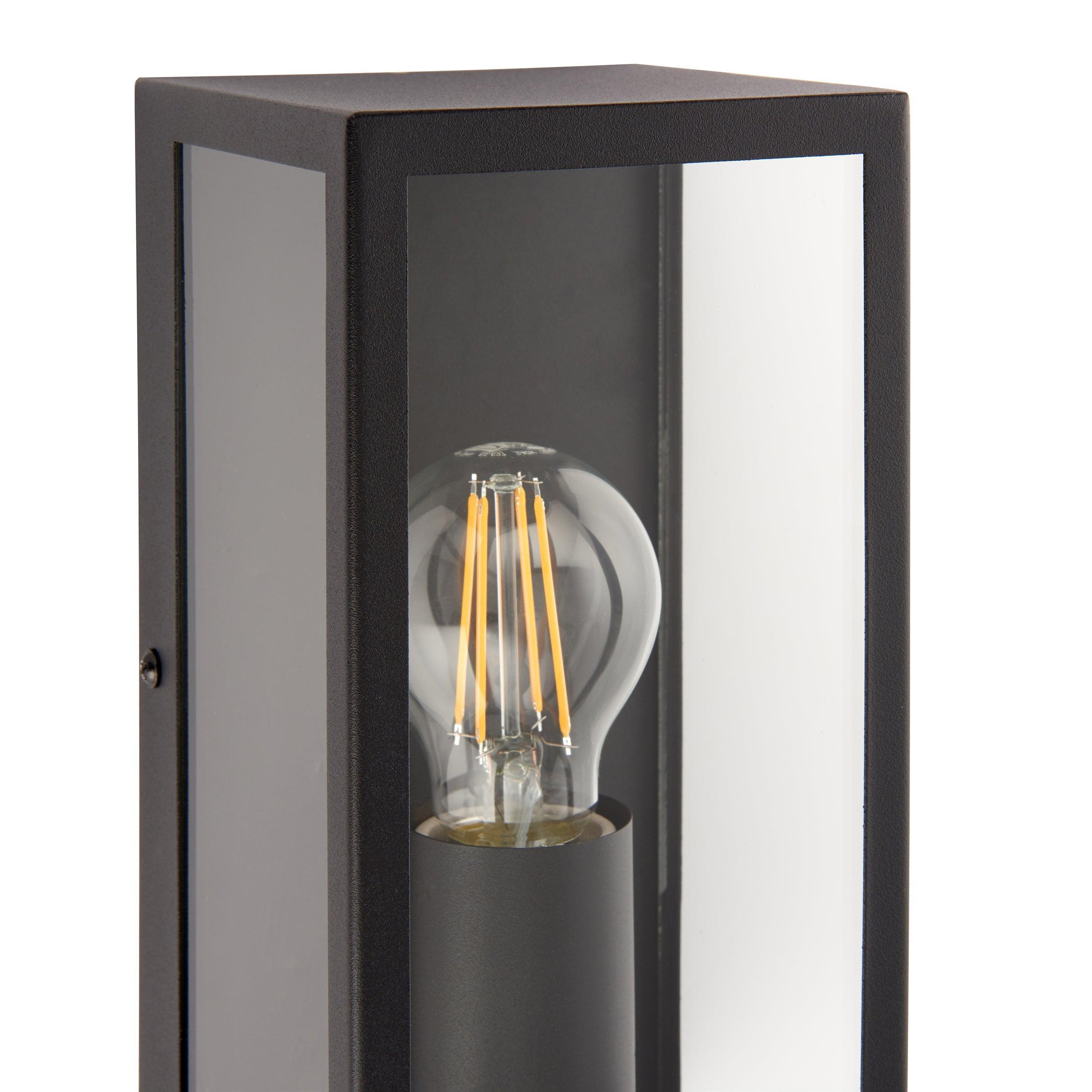 breton black outdoor wall light ip44 28w by saxby lighting, close up image 77