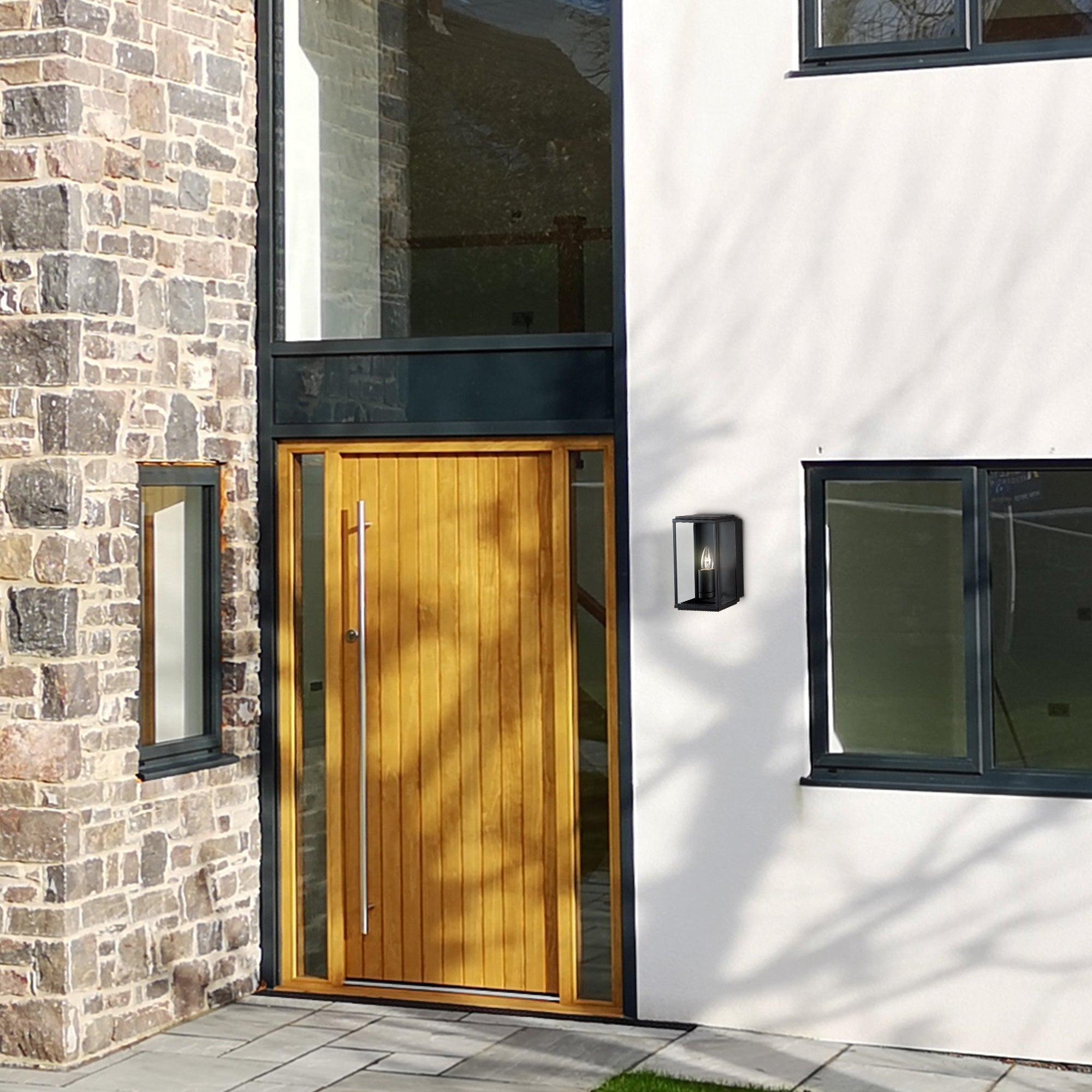 Searchlight Box Black Outdoor Wall Light - IP44-clearance