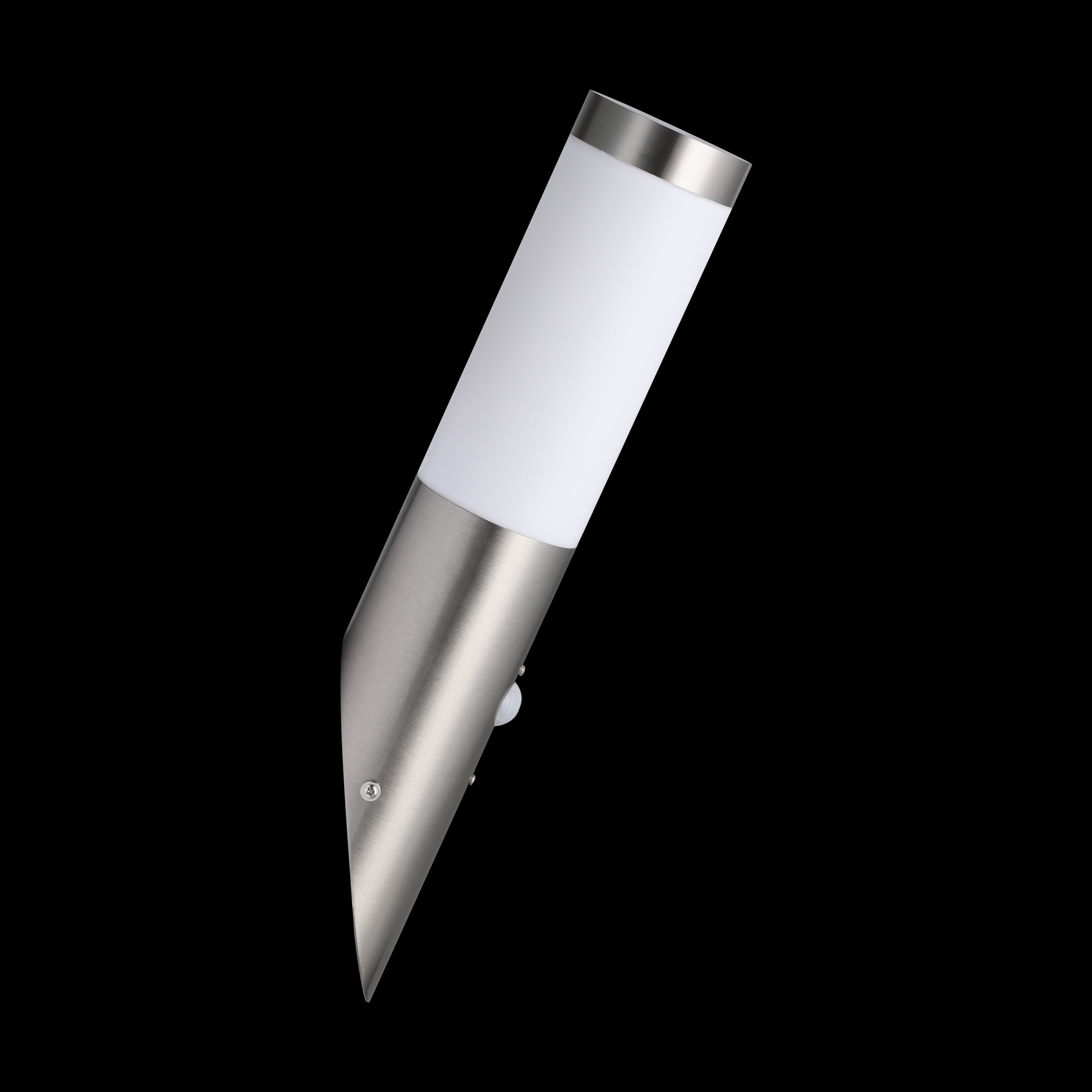 eglo helsinki ip44 stainless steel outdoor pir wall light living room close up