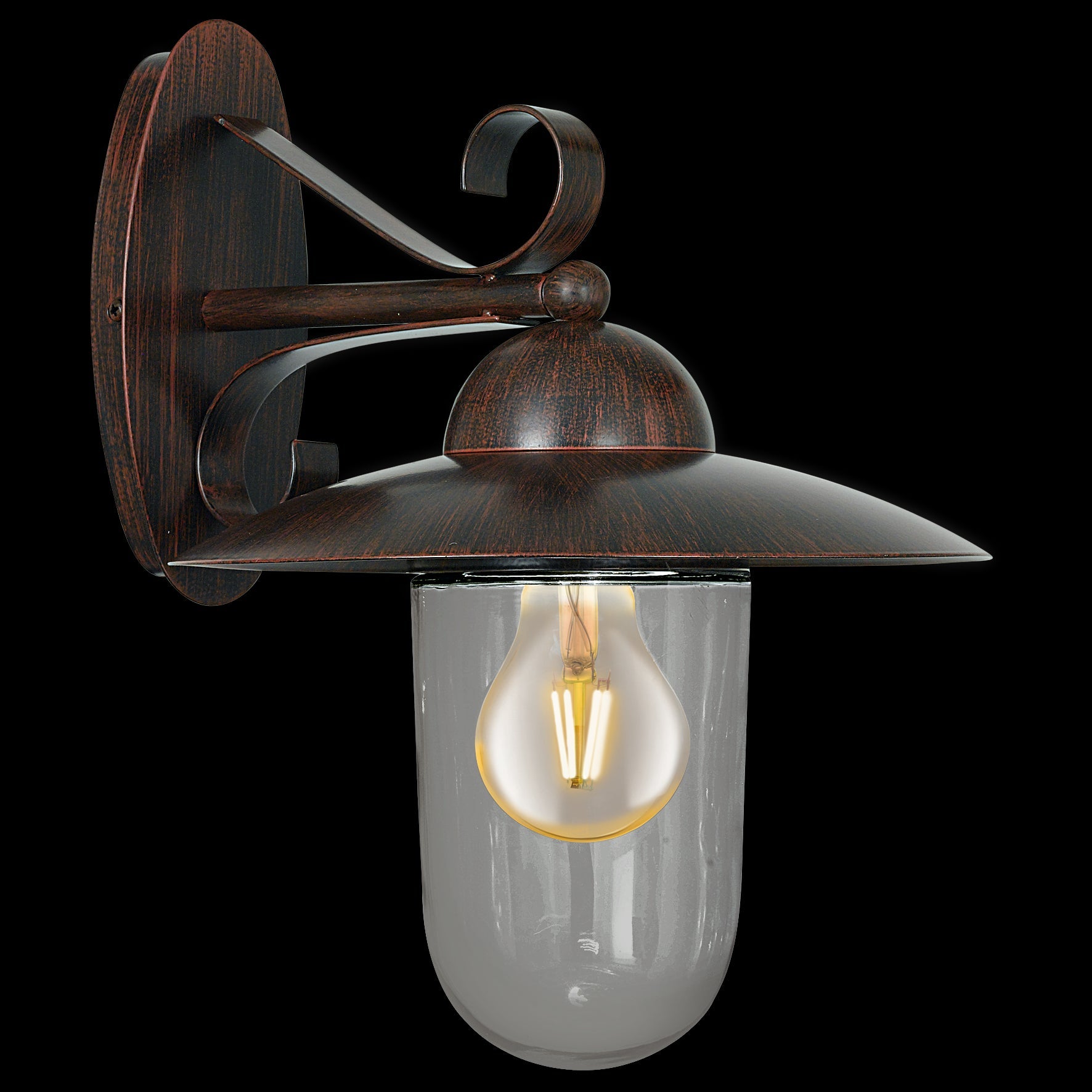 eglo milton antique brown ip44 outdoor wall light living room image