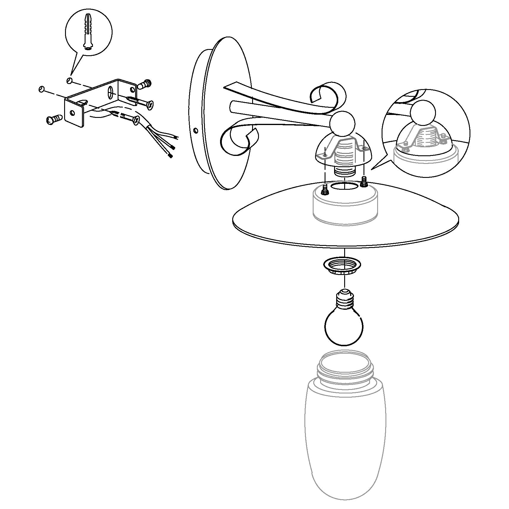 eglo milton antique brown ip44 outdoor wall light Kitchen Lighting Close Up