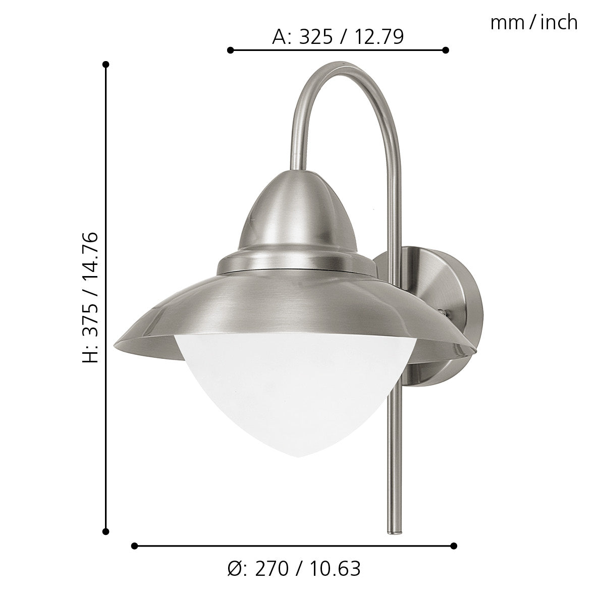 eglo sidney stainless steel ip44 outdoor wall light kitchen lighting