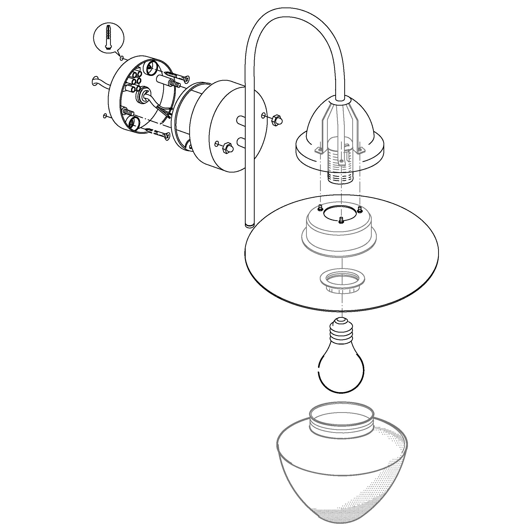 eglo sidney stainless steel ip44 outdoor wall light Kitchen Lighting Close Up