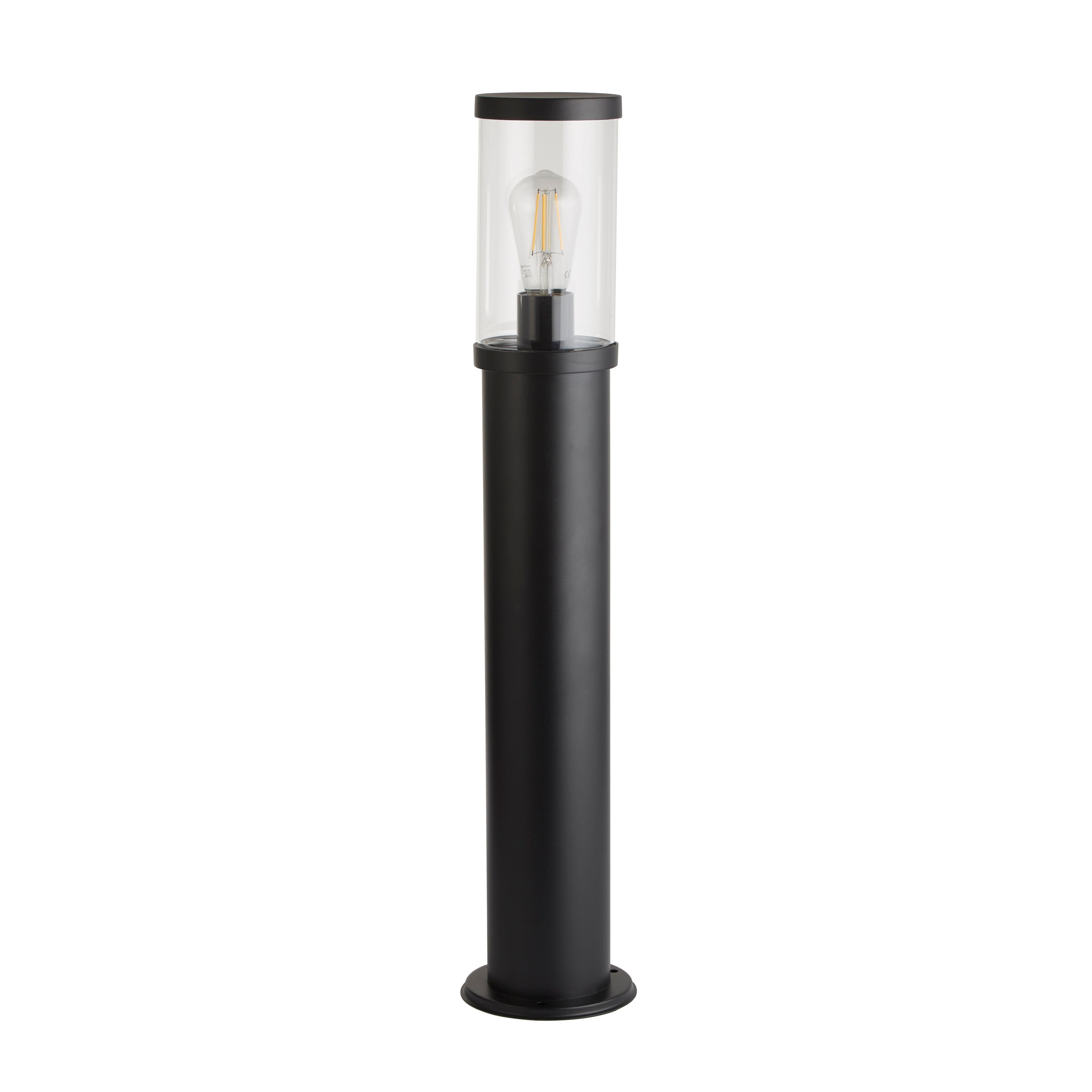 Searchlight Bakerloo Black Outdoor Black Bollard - 73cm