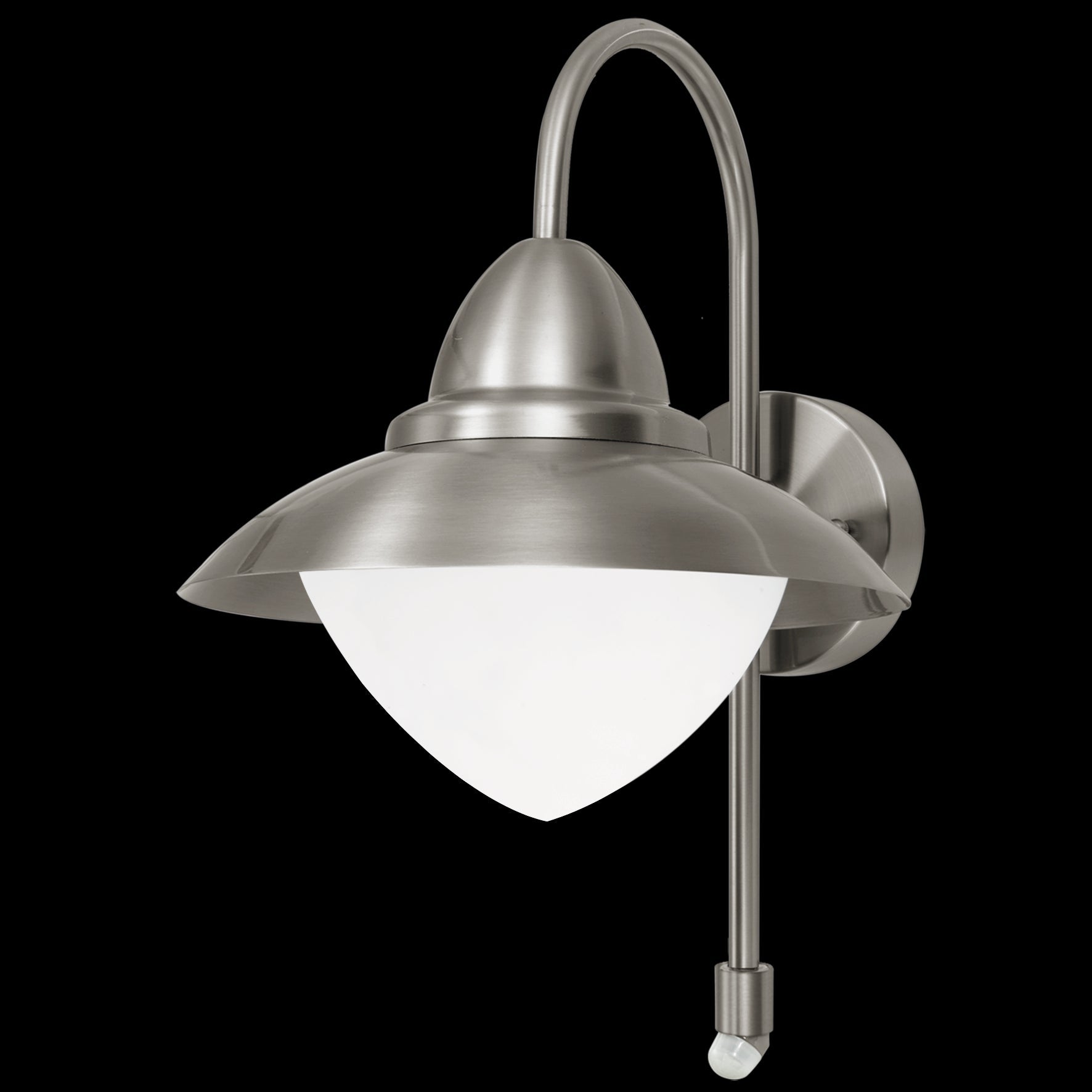 eglo sidney silver white glass shade outdoor wall light living room image