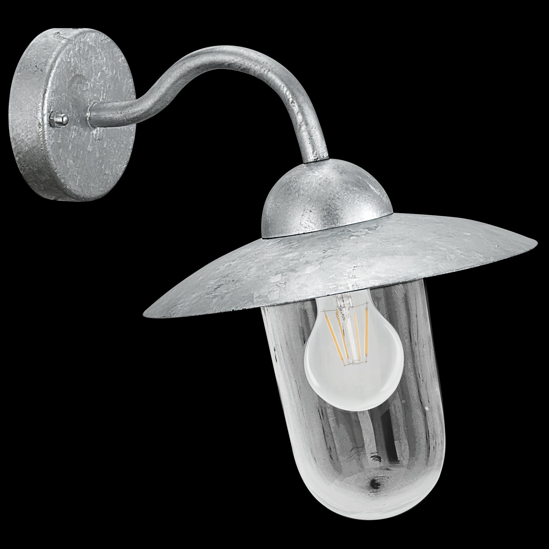 eglo milton ip44 galvanised metal outdoor wall light living room image