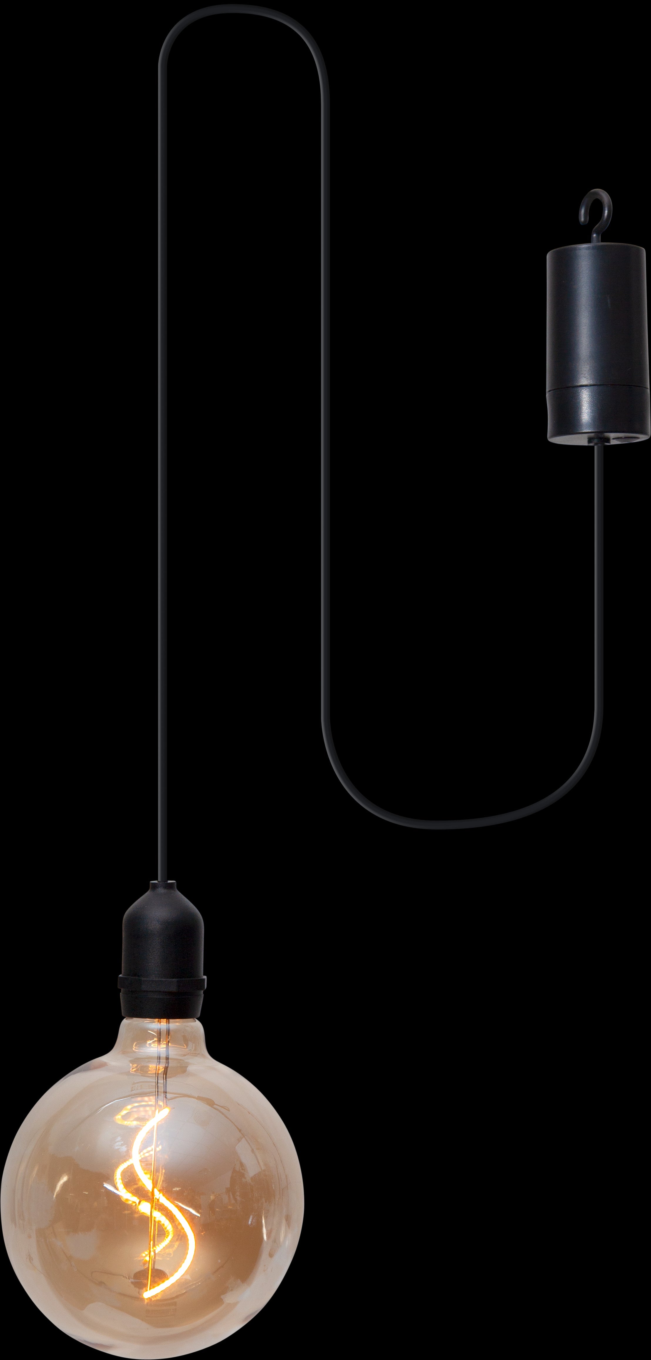 eglo vignanello battery operated ip44 black led cable pendant amber living room image