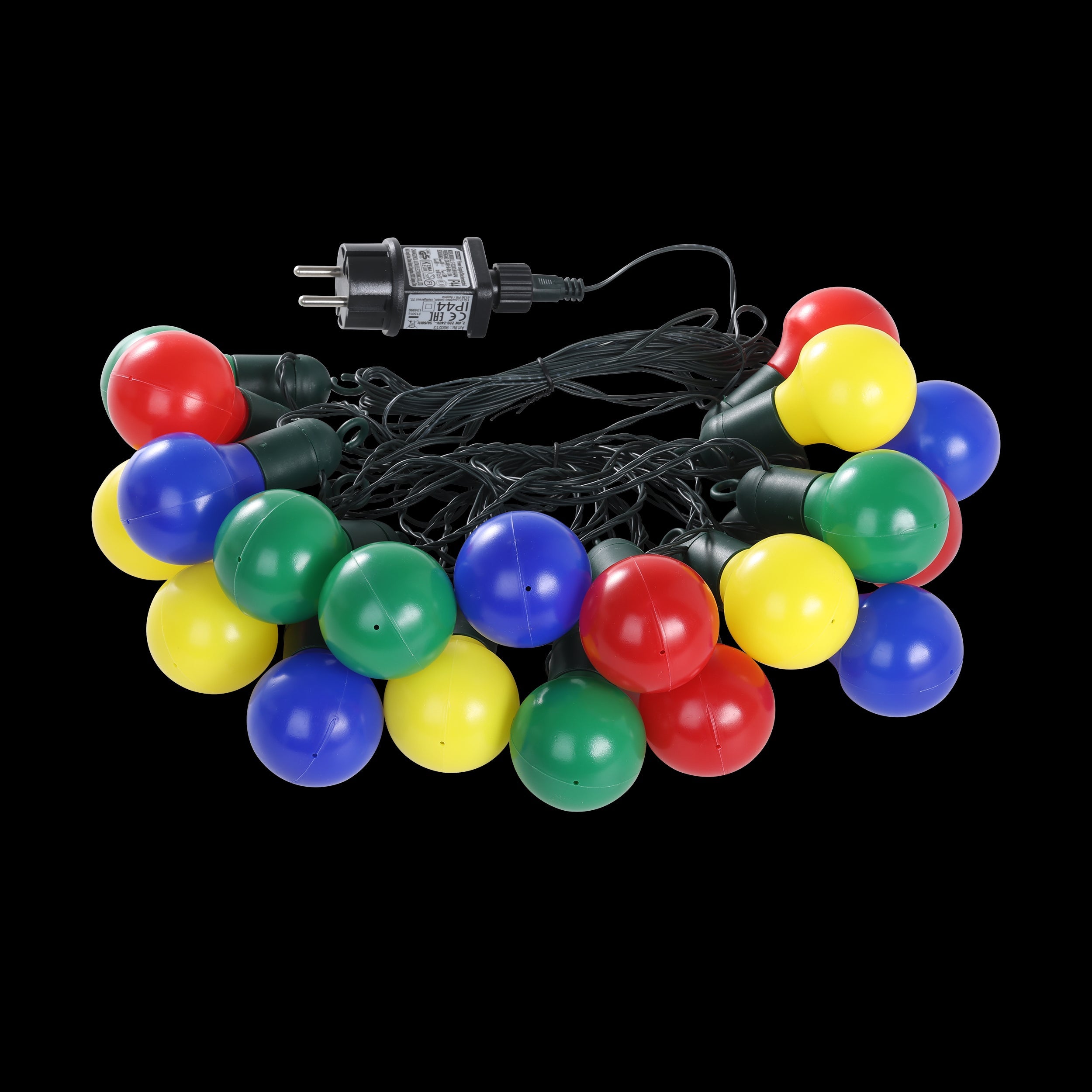 eglo frosolone multi coloured 20 light outdoor festoon set ip44 living room close up