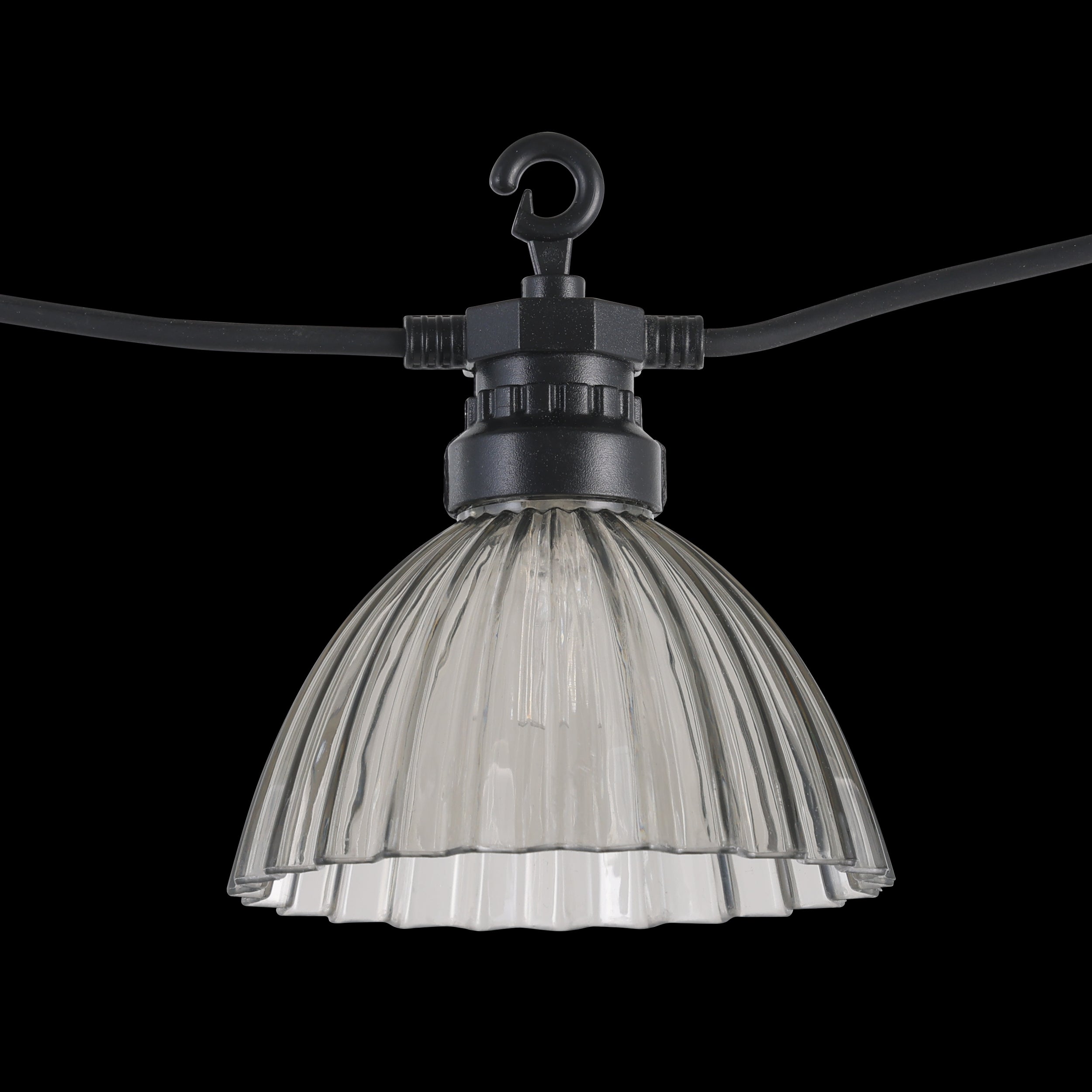 eglo cubone 12 light clear black shaded festoon party set ip44 Kitchen Lighting Close Up