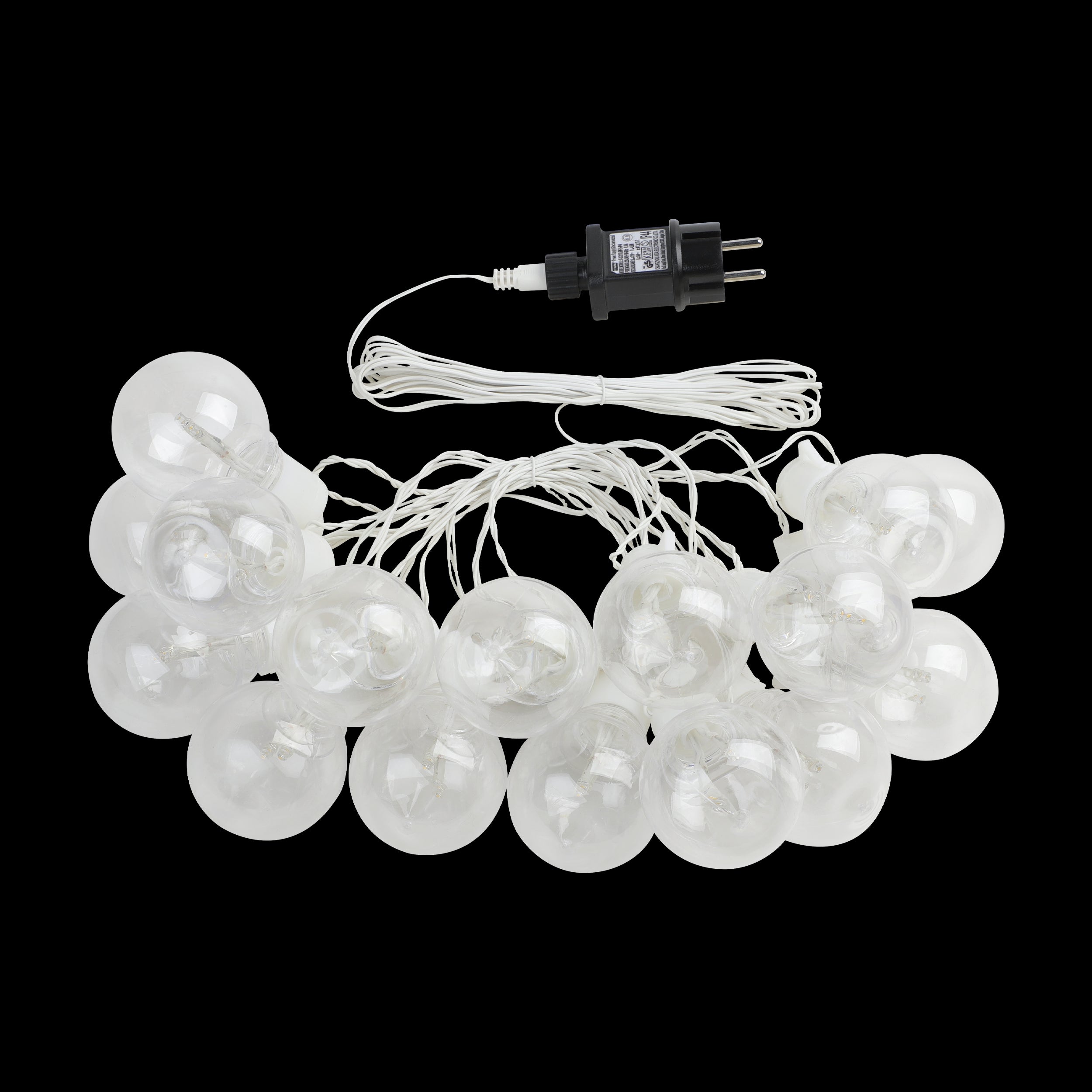 eglo partaj 16 light white clear bulb festoon party set ip44 kitchen lighting