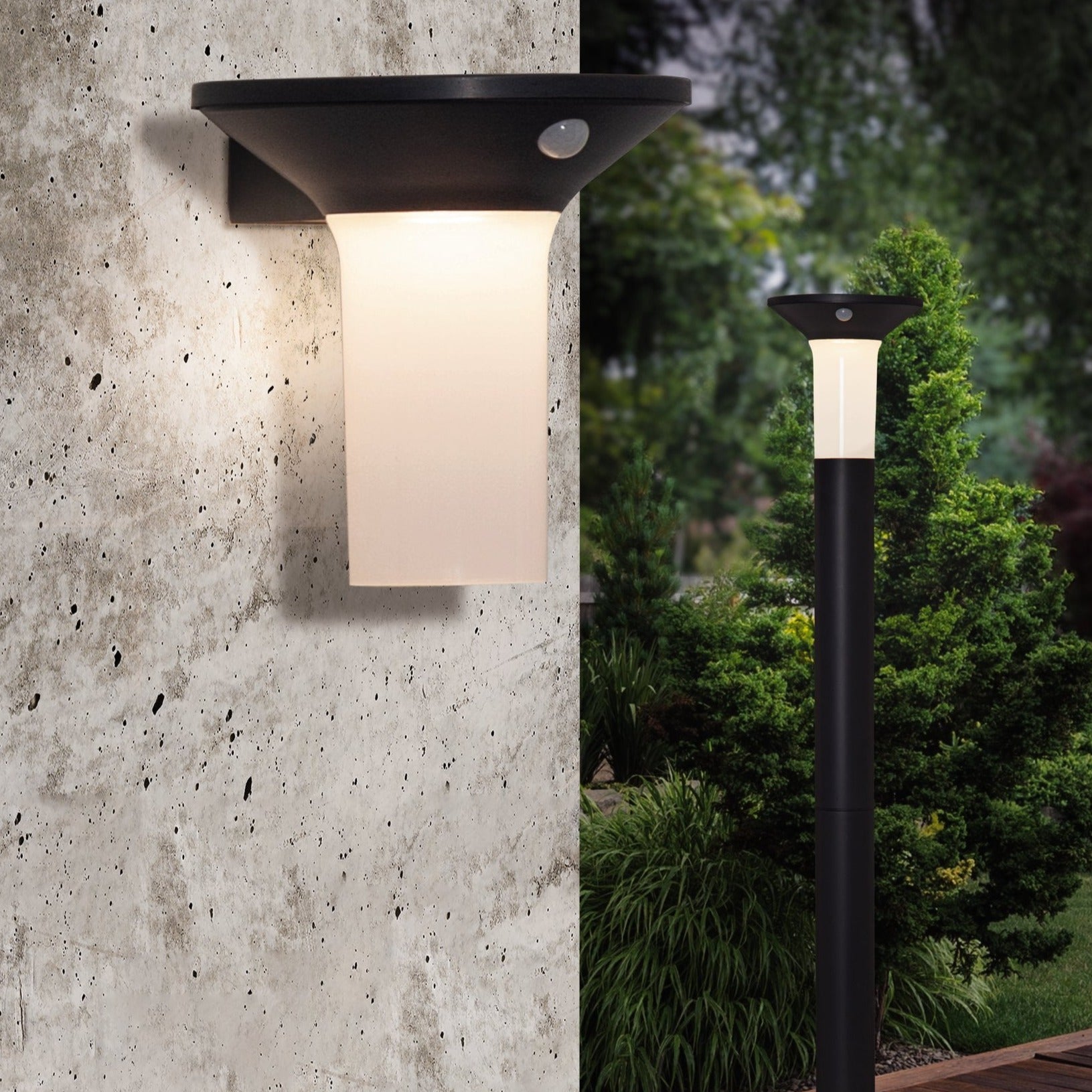 eglo corbezzola grey solar powered wall light ip44 living room image