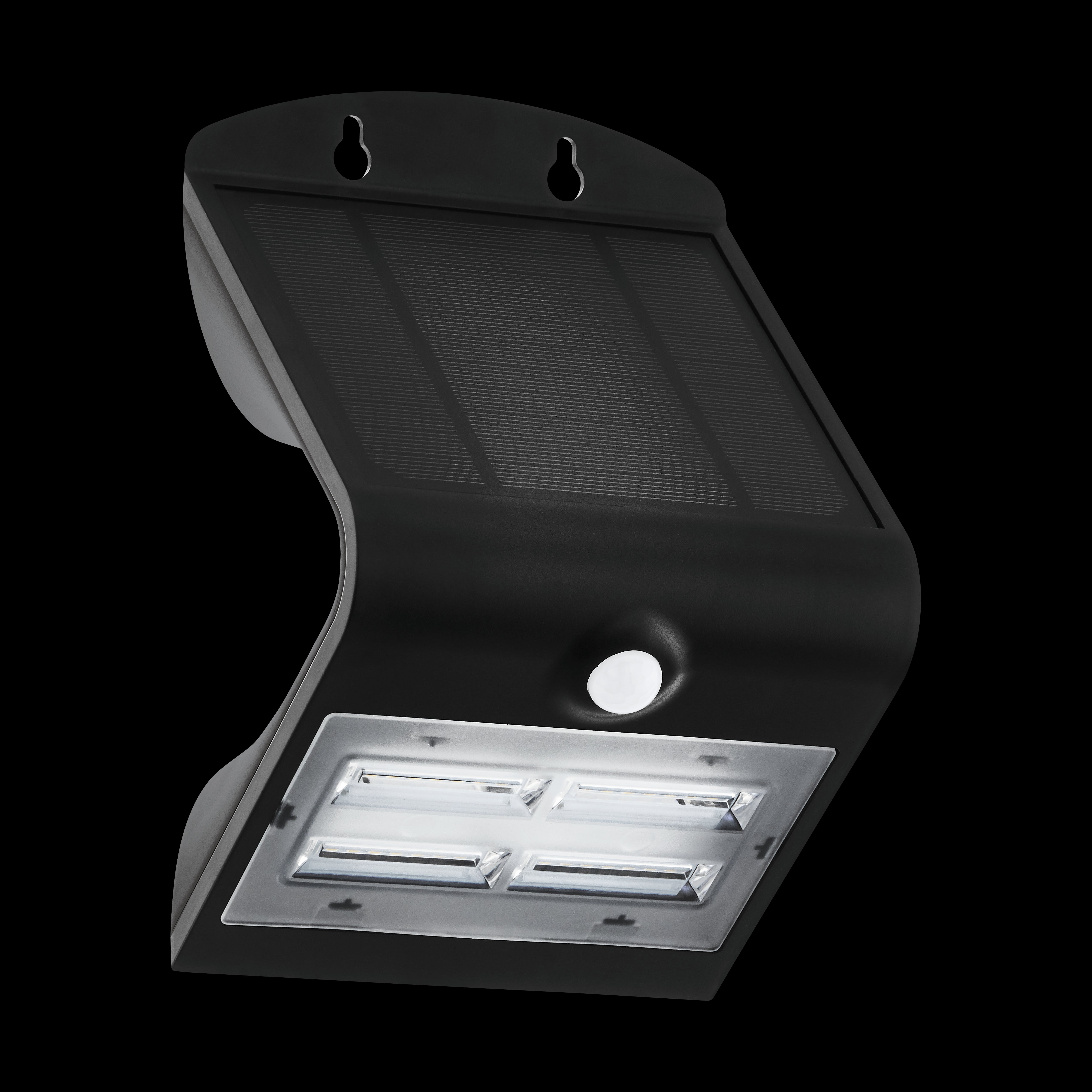 eglo lamozzo black solar powered wall light living room image