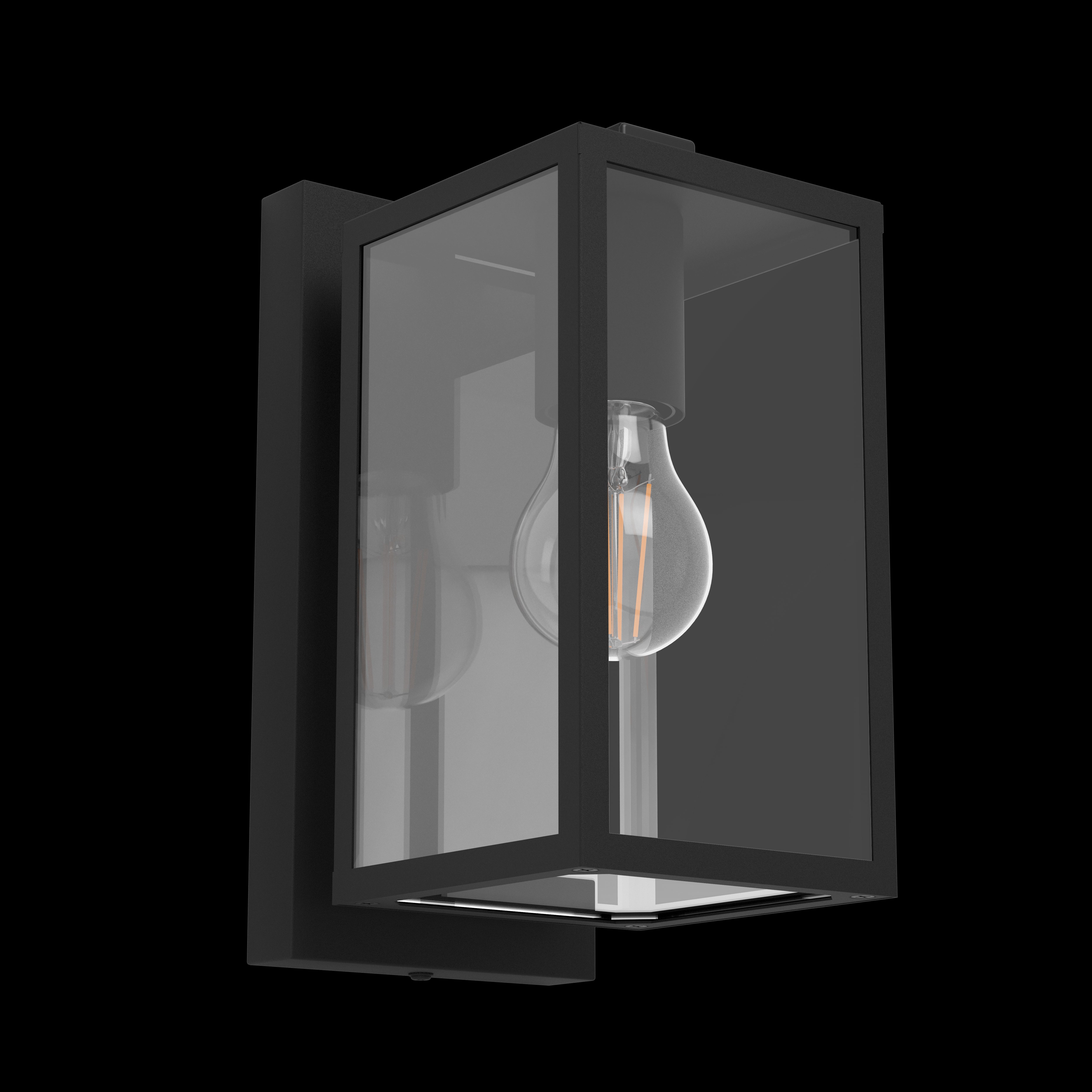 eglo budrone black metal outdoor wall light