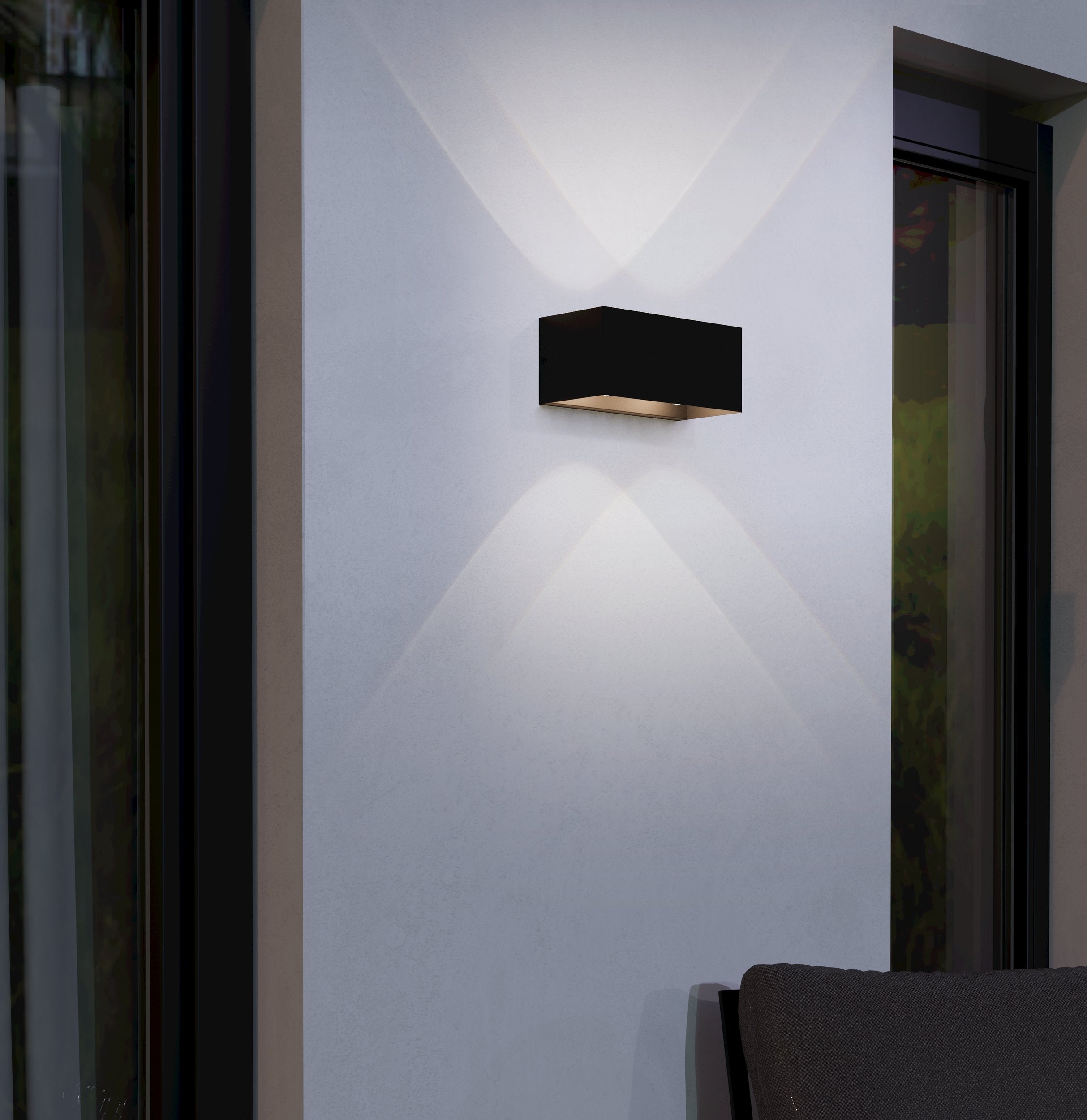 eglo lesmo black ip44 outdoor led wall light