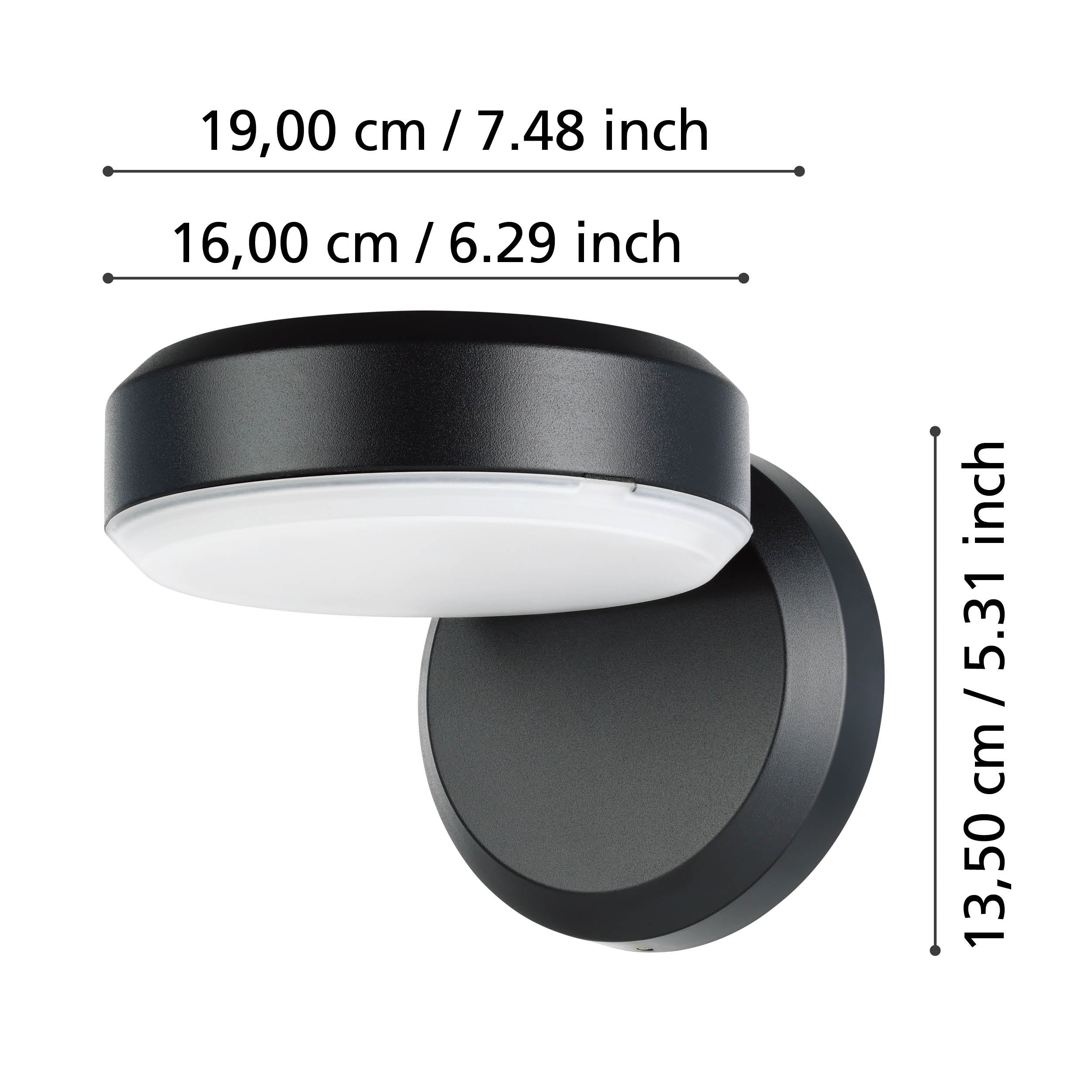 eglo fornaci ip54 black led outdoor wall light living room close up