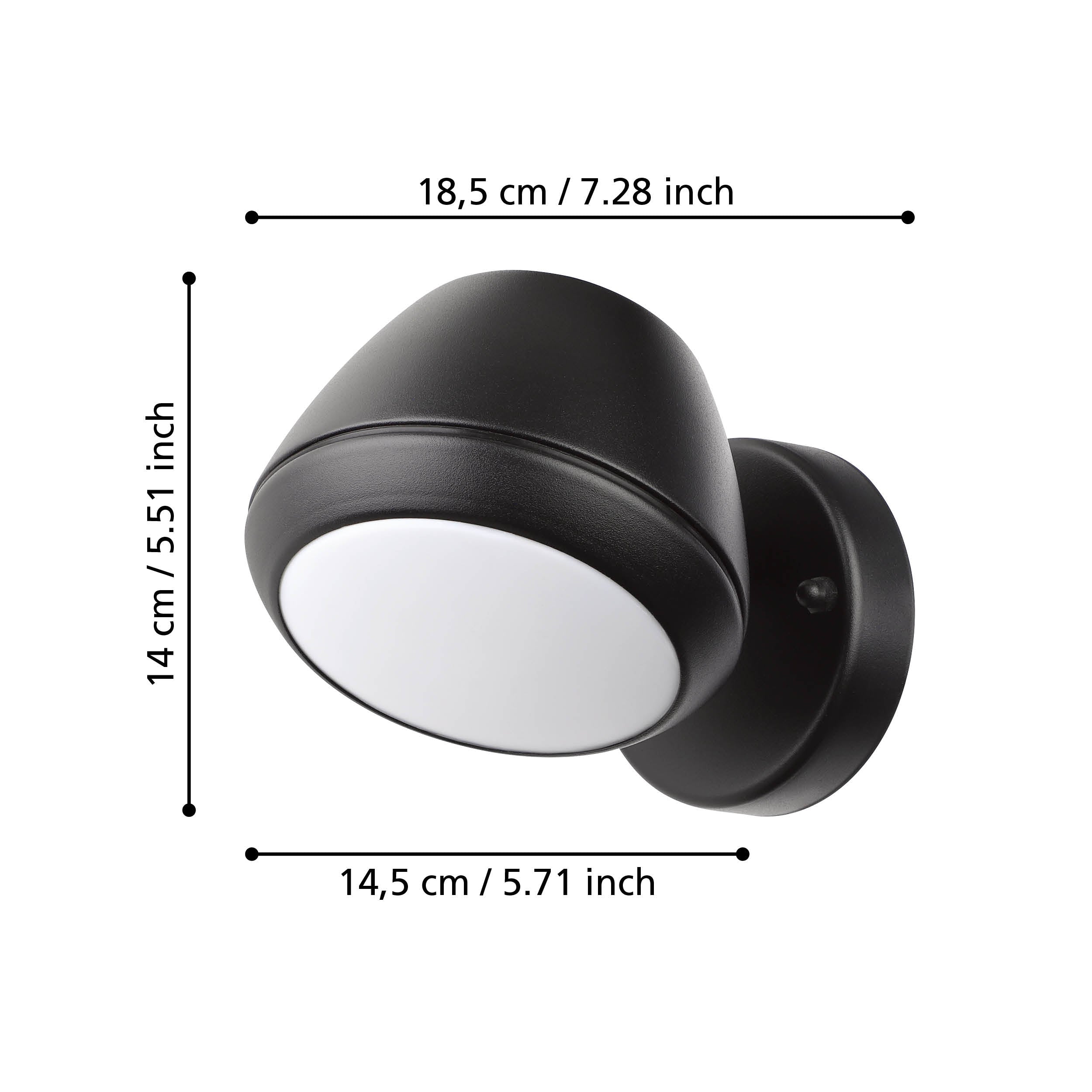 eglo nivarolo ip44 black outdoor wall light living room close up
